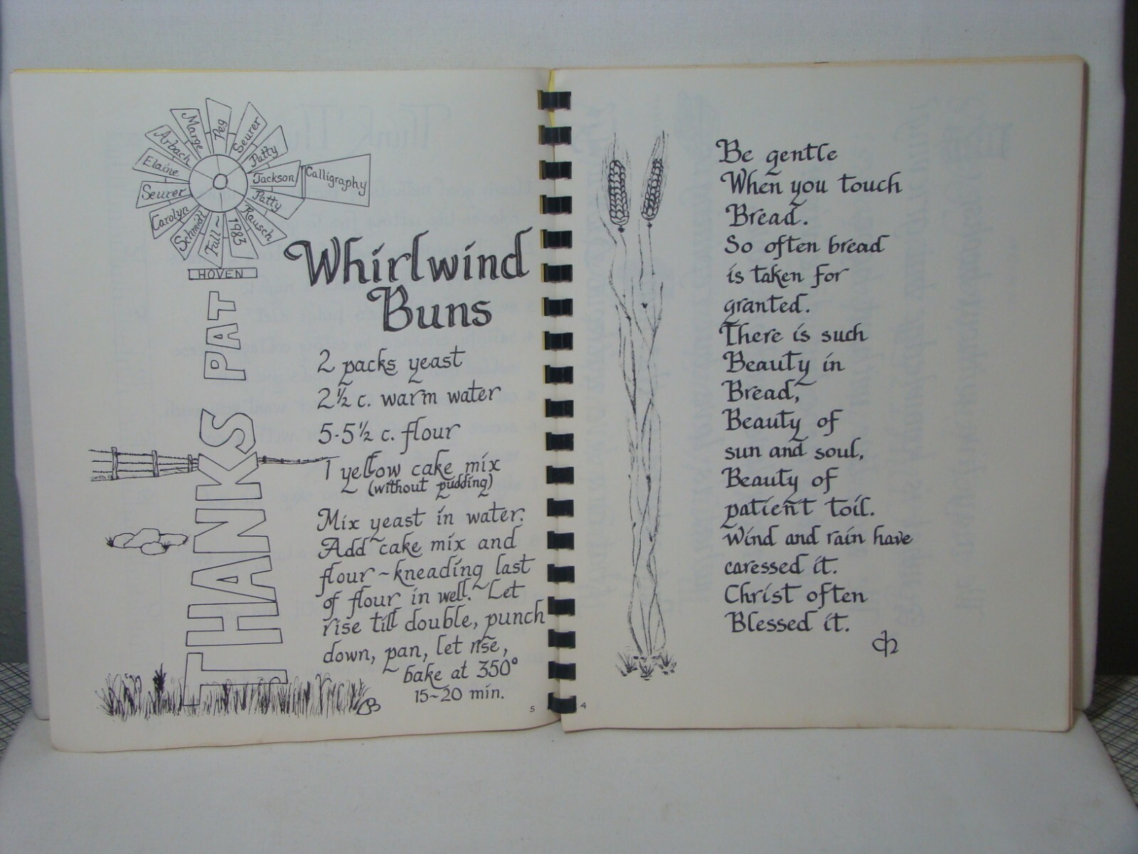 Cooking With Calligraphy Cookbook Hoven Aberdeen S.D. 1983 72 Pages Calligraphy