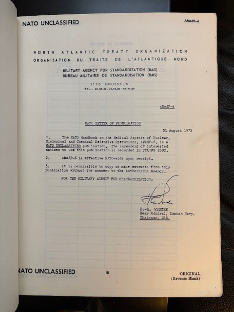 LOT of 2: 1973 NATO *Handbook On Medical Aspects NBC Defensive Ops AMedP-6*