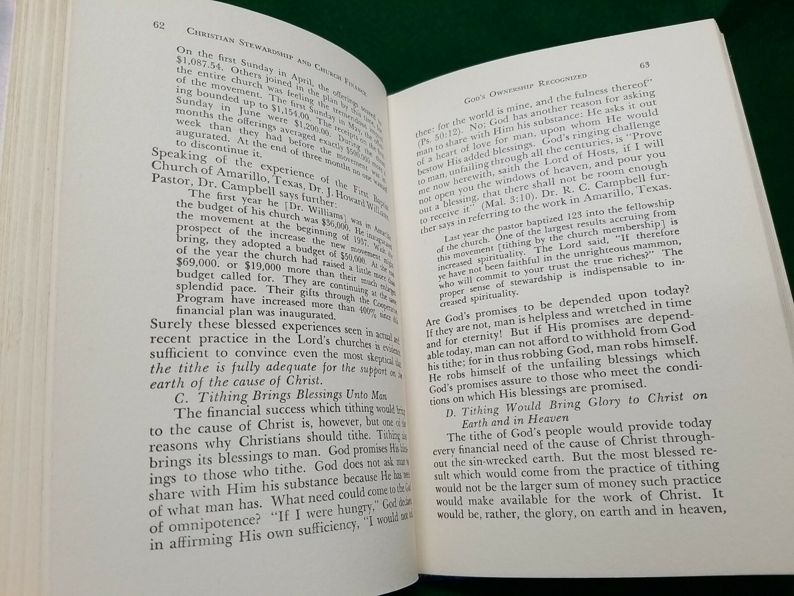 1953 CHRISTIAN STEWARDSHIP AND CHURCH FINANCE by H.W. Ellis, HB,