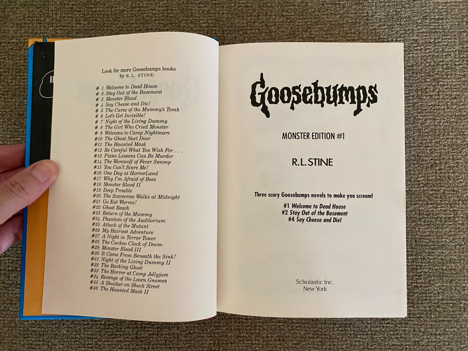 Goosebumps Lot of 4 Monster Edition #1, 2, 3/Monster Blood Collection Hardcover