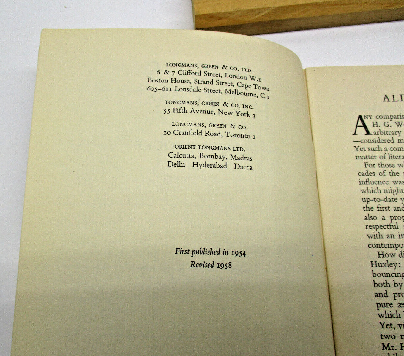 Aldous Huxley by Jocelyn Brooke Paperback 1st 1954 for British Council