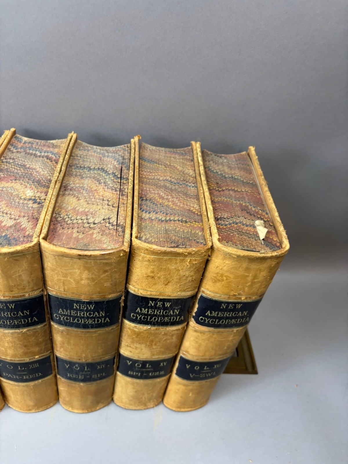 The New American Cyclopedia Compl 16 Vol Set D. Appleton & Co Early 1861 Leather