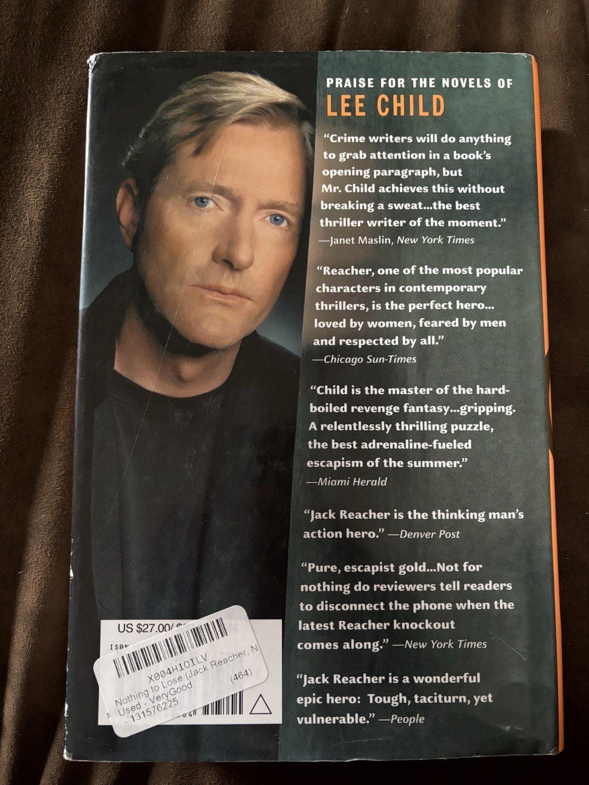 Lee Child Nothing to Lose Jack Reacher Ser. Hardcover Fiction Novel English DJ