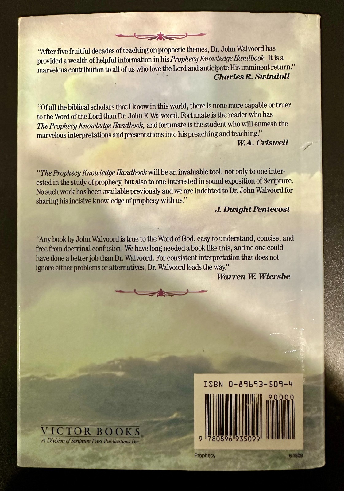 The Prophecy Knowledge Handbook by John Walvoord (1990, Hardcover)