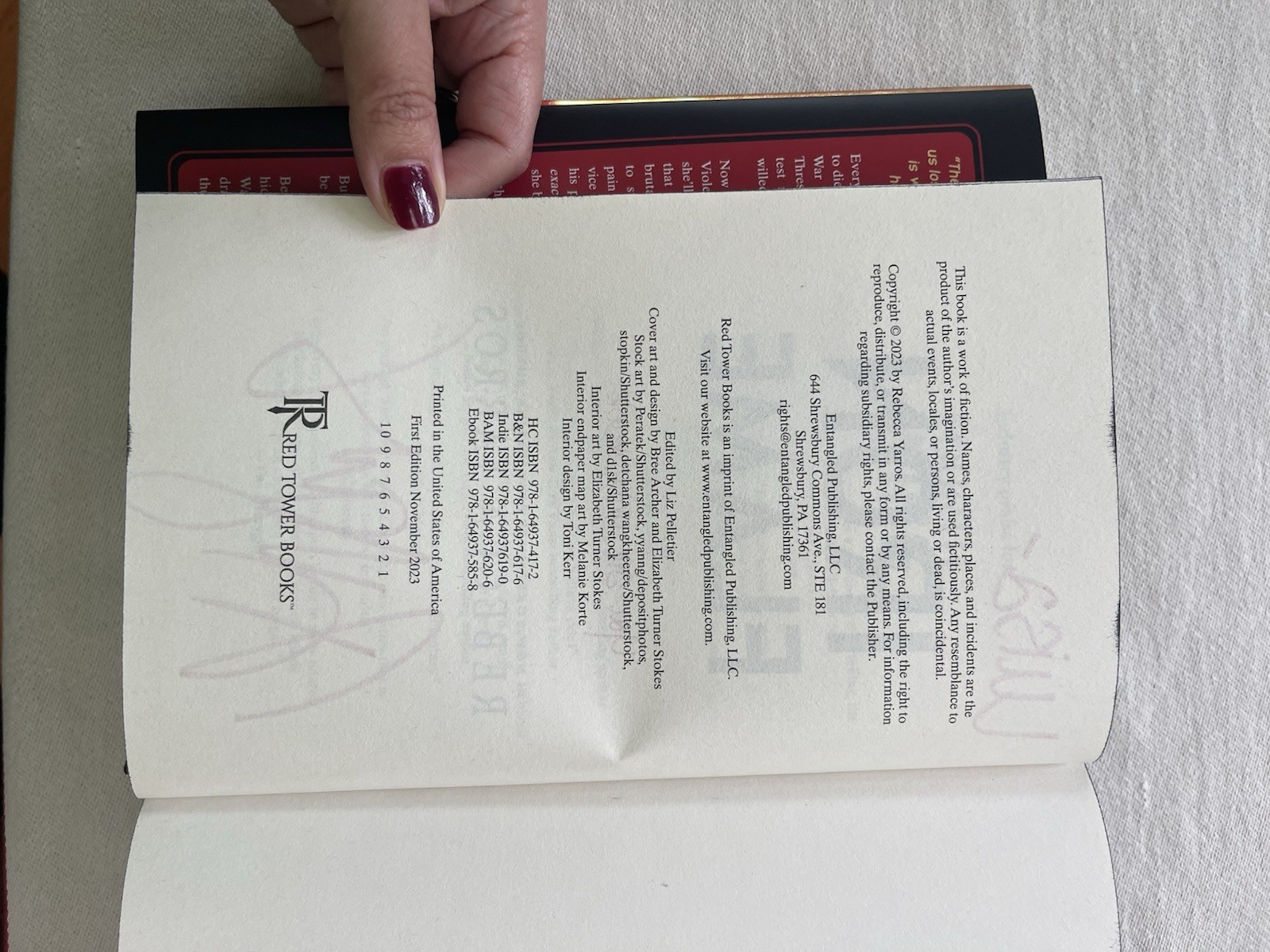 Rebecca Yarros – Iron Flame First Edition/First Printing Signed Sprayed Edges