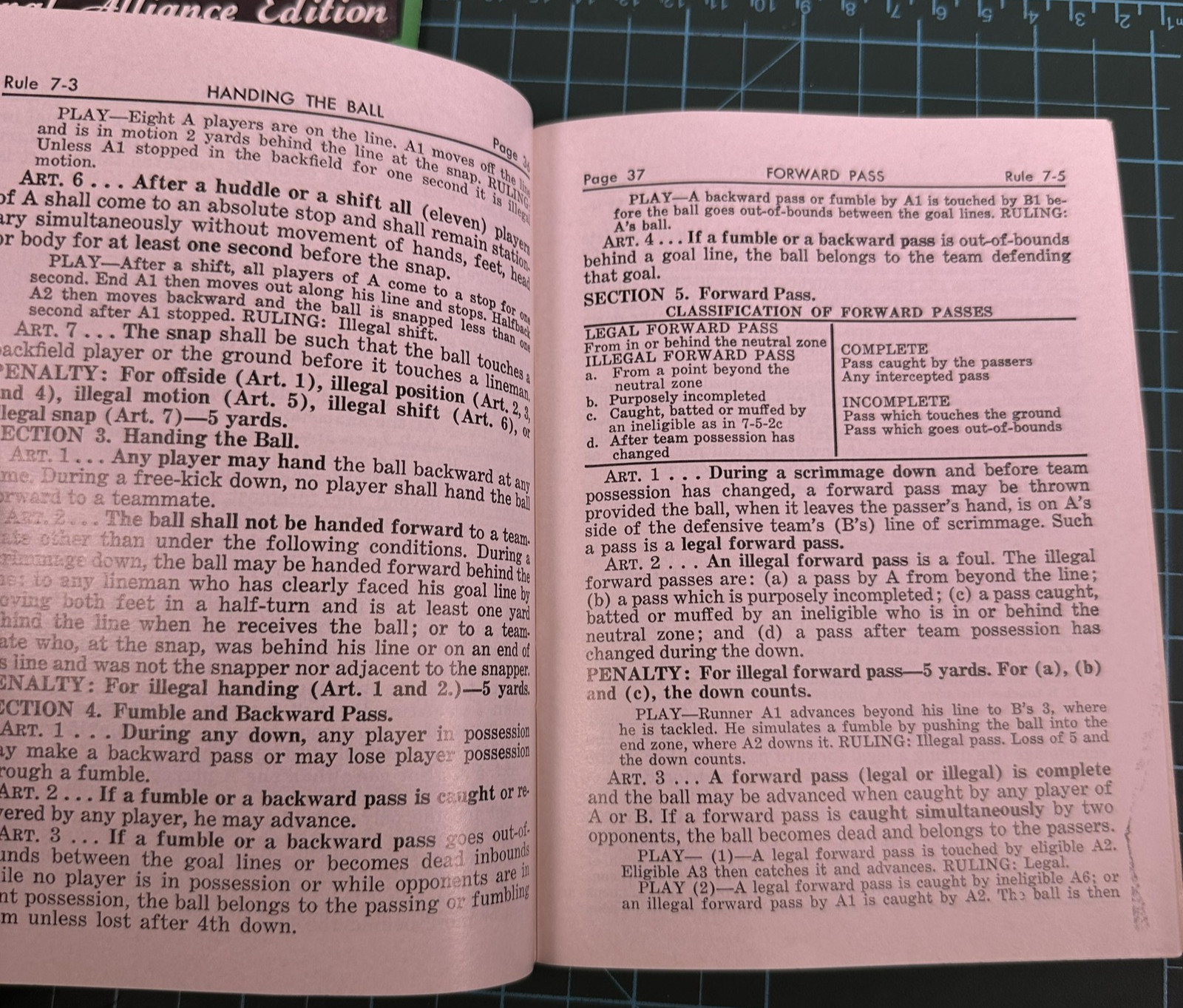 Vintage 1971 Football Rules & Case Books National Alliance NFHS High School
