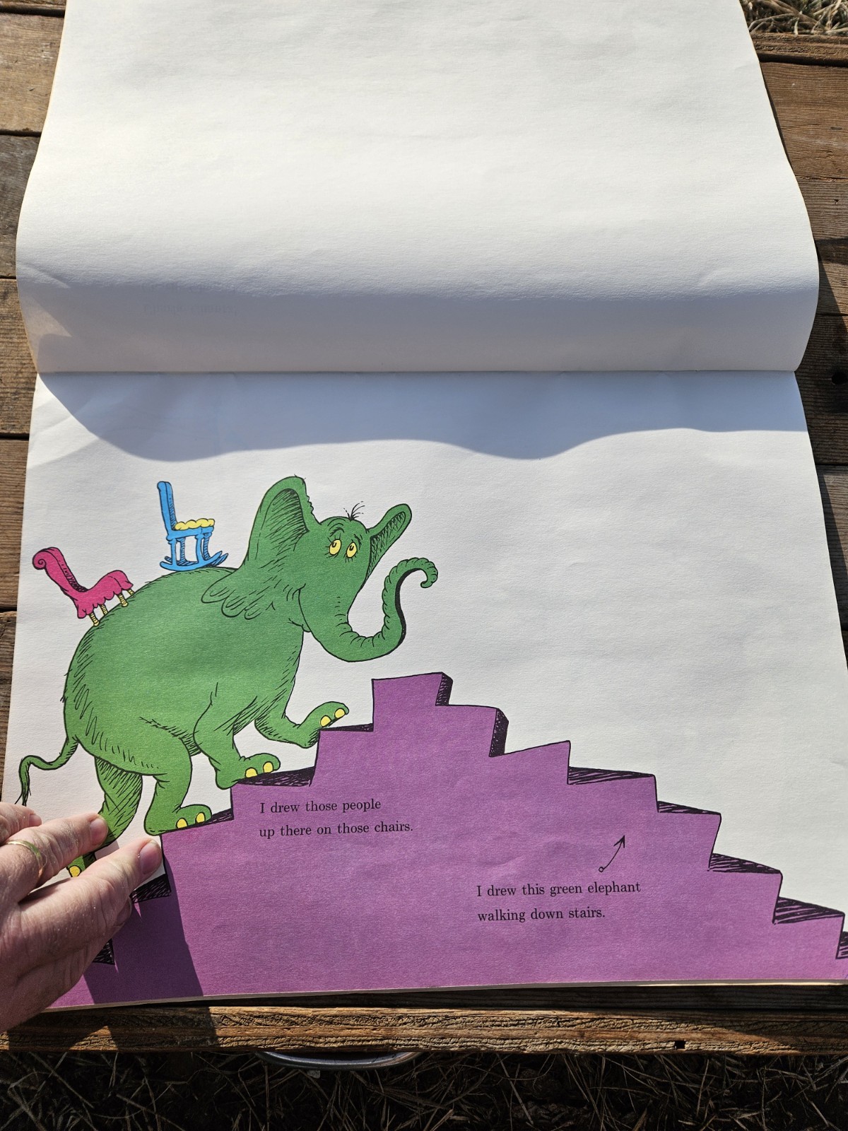 1970 Dr. Seuss — I Can Draw It Myself Book — 16 x 12″- All Pages Are Clean But 1