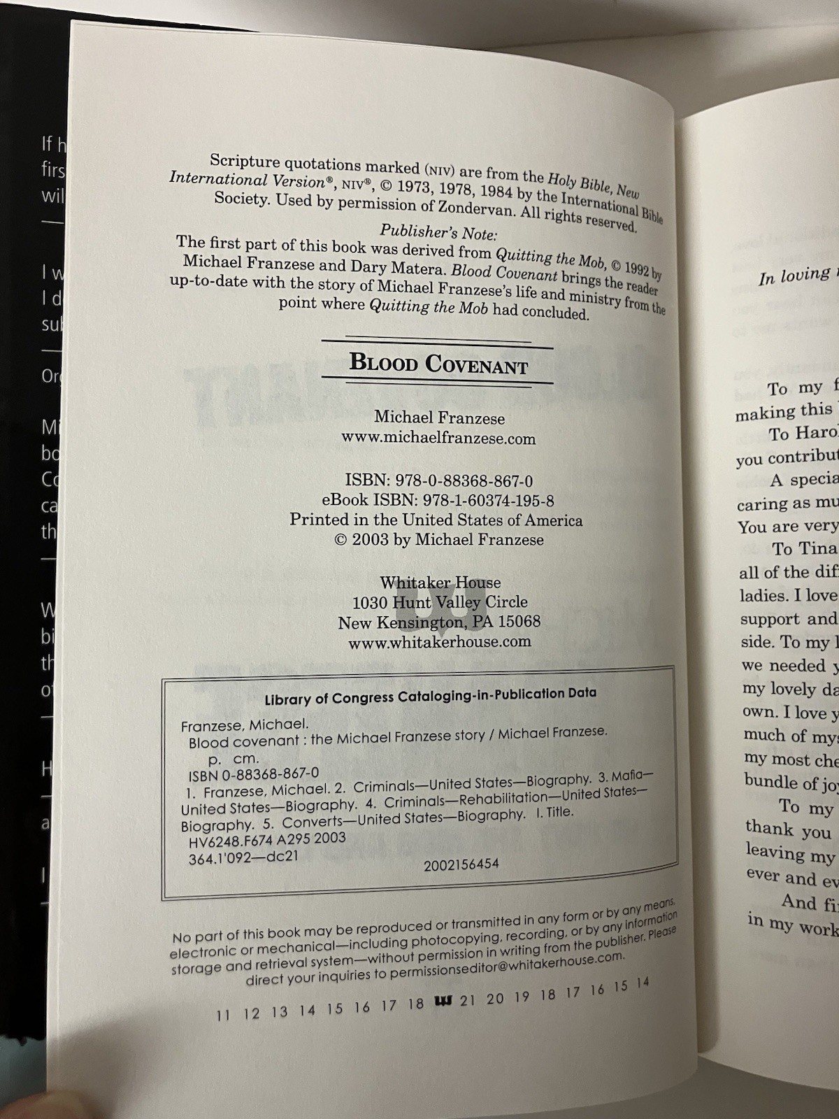 SIGNED Blood Covenant The Michael Franzese Story 2003 Hardcover EXCELLENT