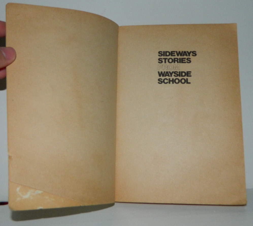 VTG Vintage 1st First Edition Sideways Stories From Wayside School Louis Sachar