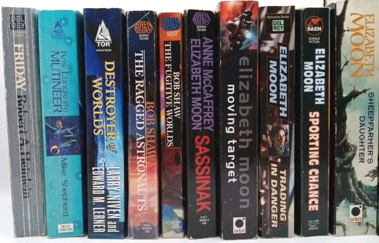 10 Sci-Fi Book Lot Heinlein Niven Elizabeth Moon McCaffrey Shaw Space Opera
