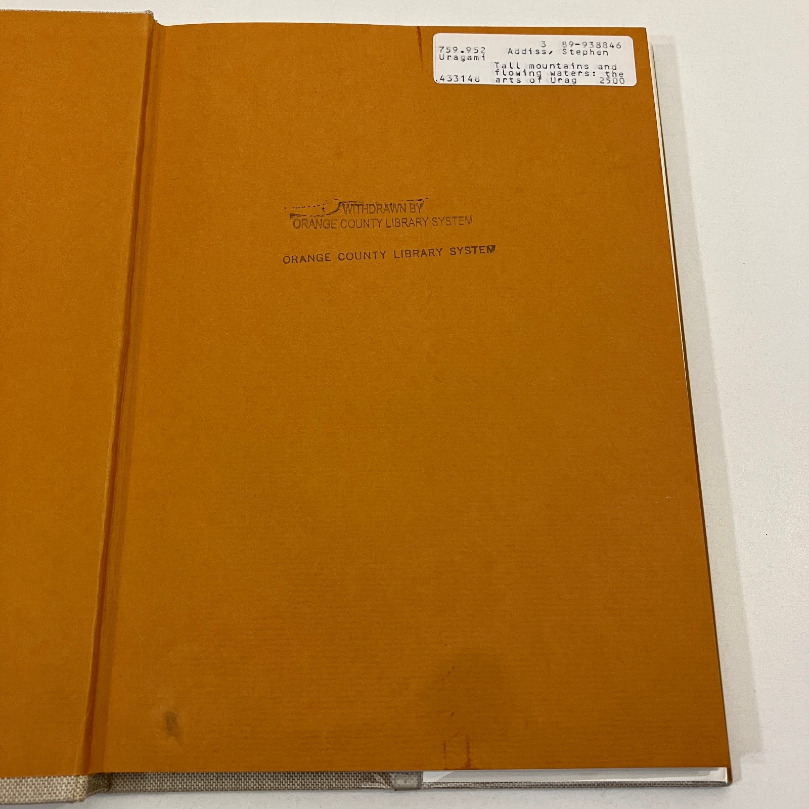 Tall Mountains and Flowing Waters Ex-Library HCDJ 1987 Arts of Uragami Gyokudo