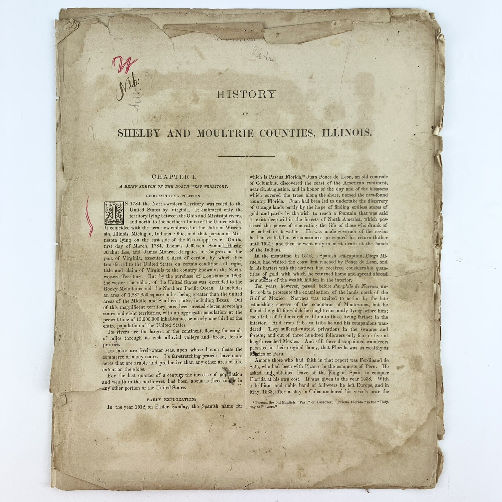 Original 1881 Brief Sketch Of The North-West Territory 12 Pages 10X12.5” Vintage