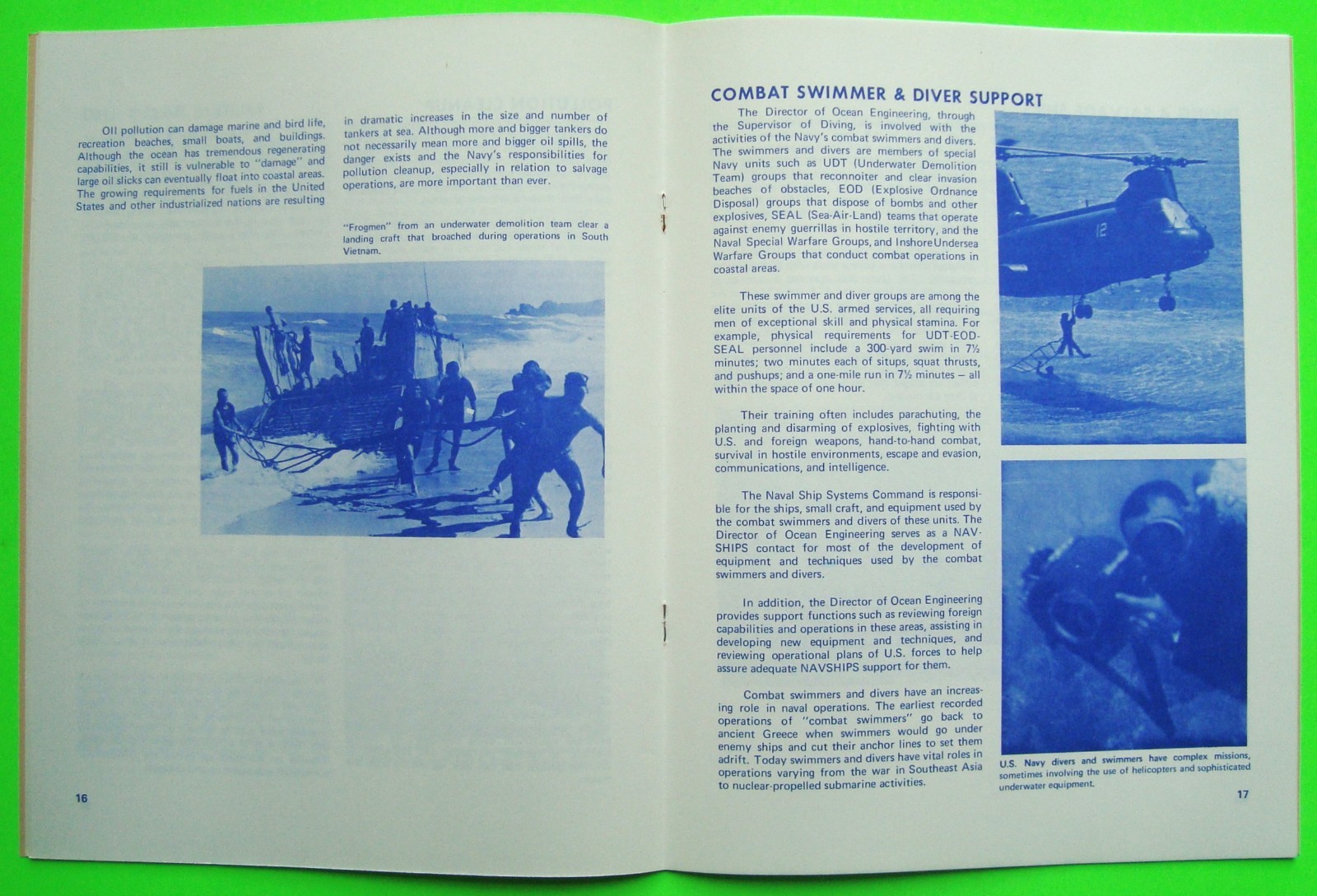1974 DIVING AND SALVAGE IN THE U.S. NAVY Official USN Book BOB CARLISLE Xlnt+++