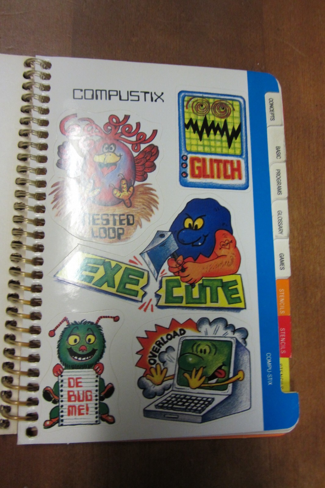 Computer Tools 1984 Spindex Stickers Graphics Programming Chart oop MAC rare 1st