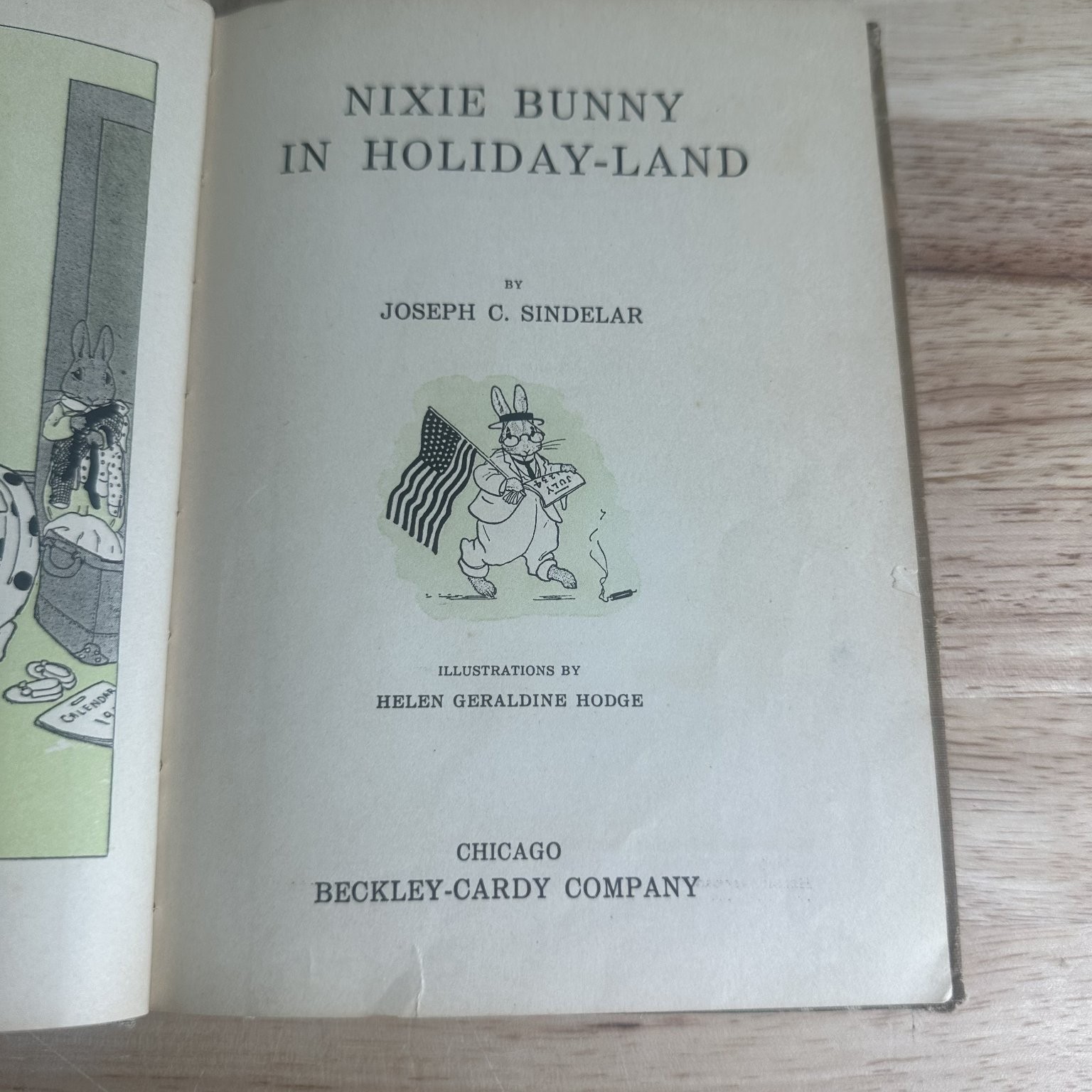 Nixie Bunny in Holiday-Land Sindelar 1915 First Edition Children’s Beckley-Cardy