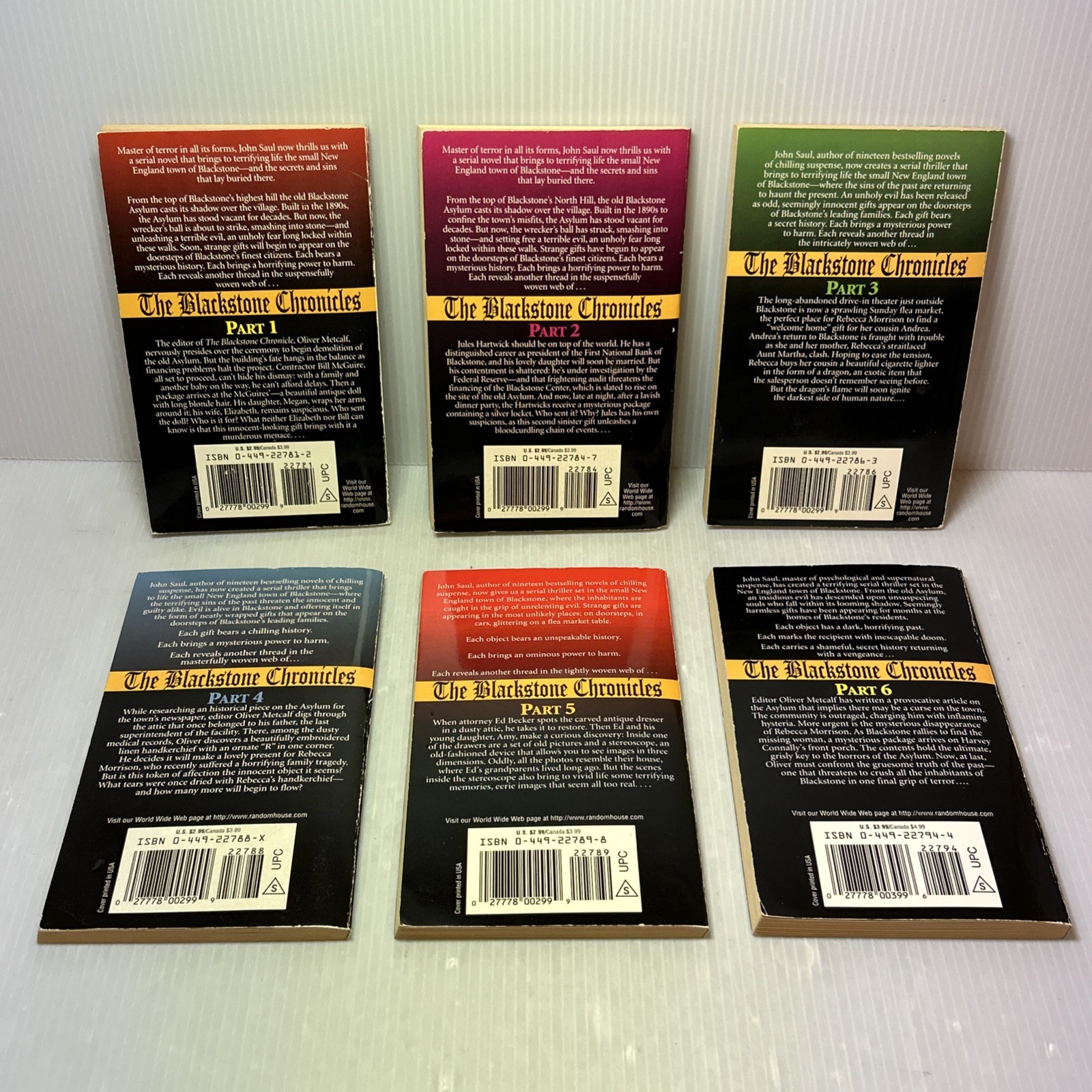 John Saul: The Blackstone Chronicles (Parts 1-6) Complete SET, VTG 1997 1st Ed
