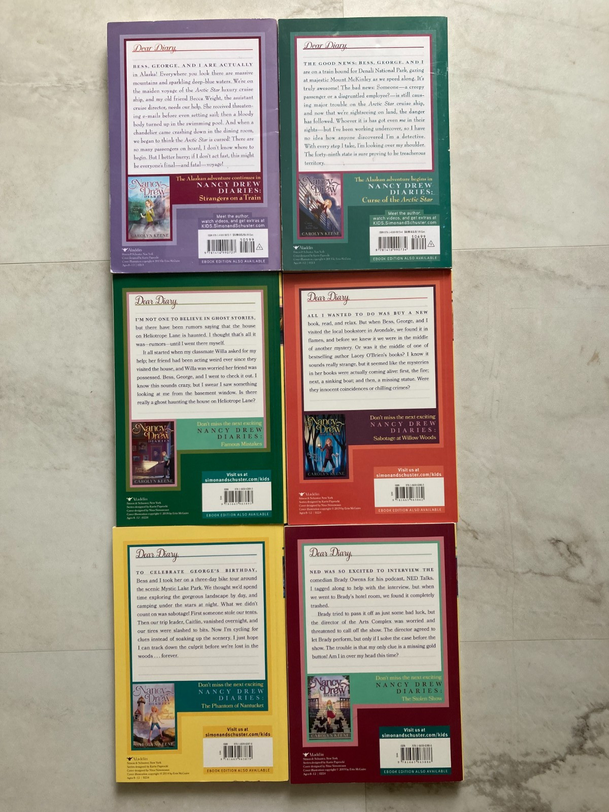Nancy Drew Diaries Lot of 6 Books
