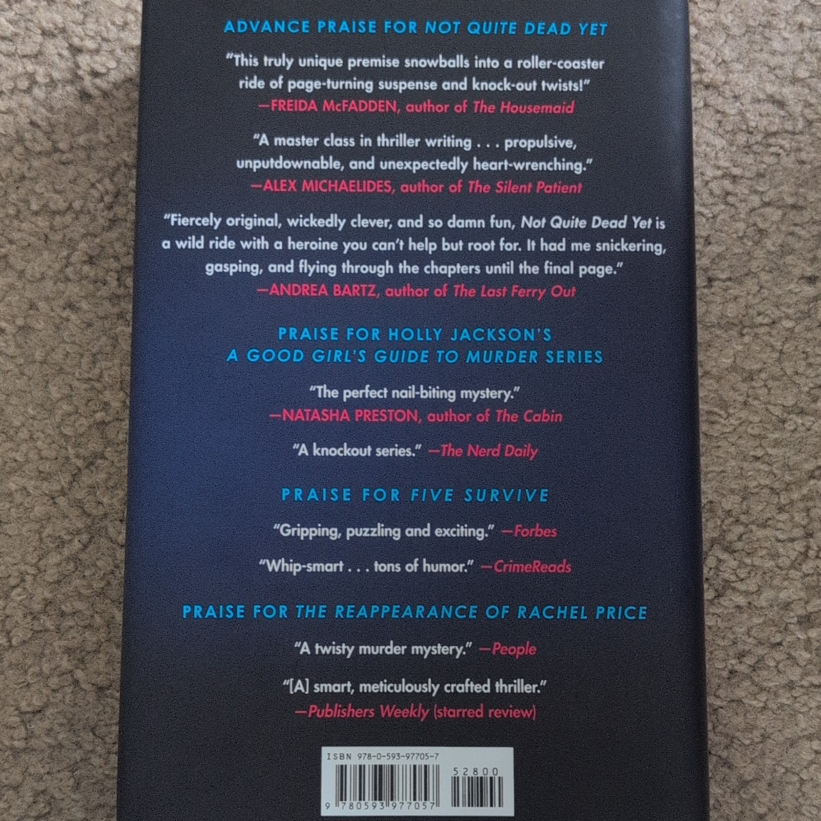 Holly Jackson Not Quite Dead Yet GMA Book Club Pick Hardcover 2025 Book Club Ed