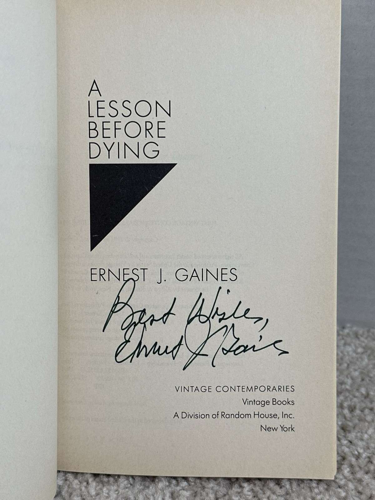 SIGNED! Lesson Before Dying: A Novel by Ernest J. Gaines (1997, Trade Paperback)