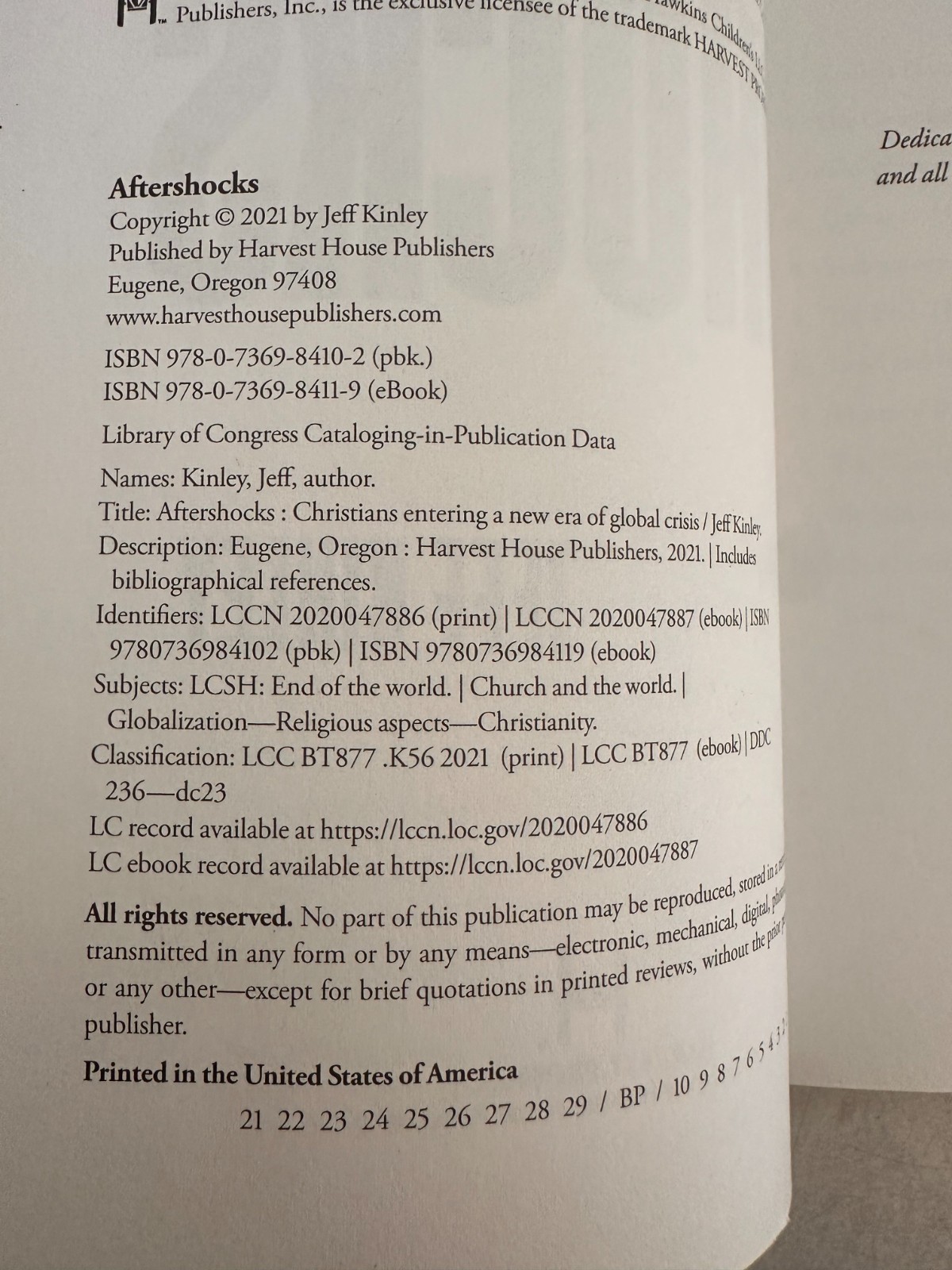 Aftershocks: Christians Entering a New Era of Global Crisis by Kinley, Jeff