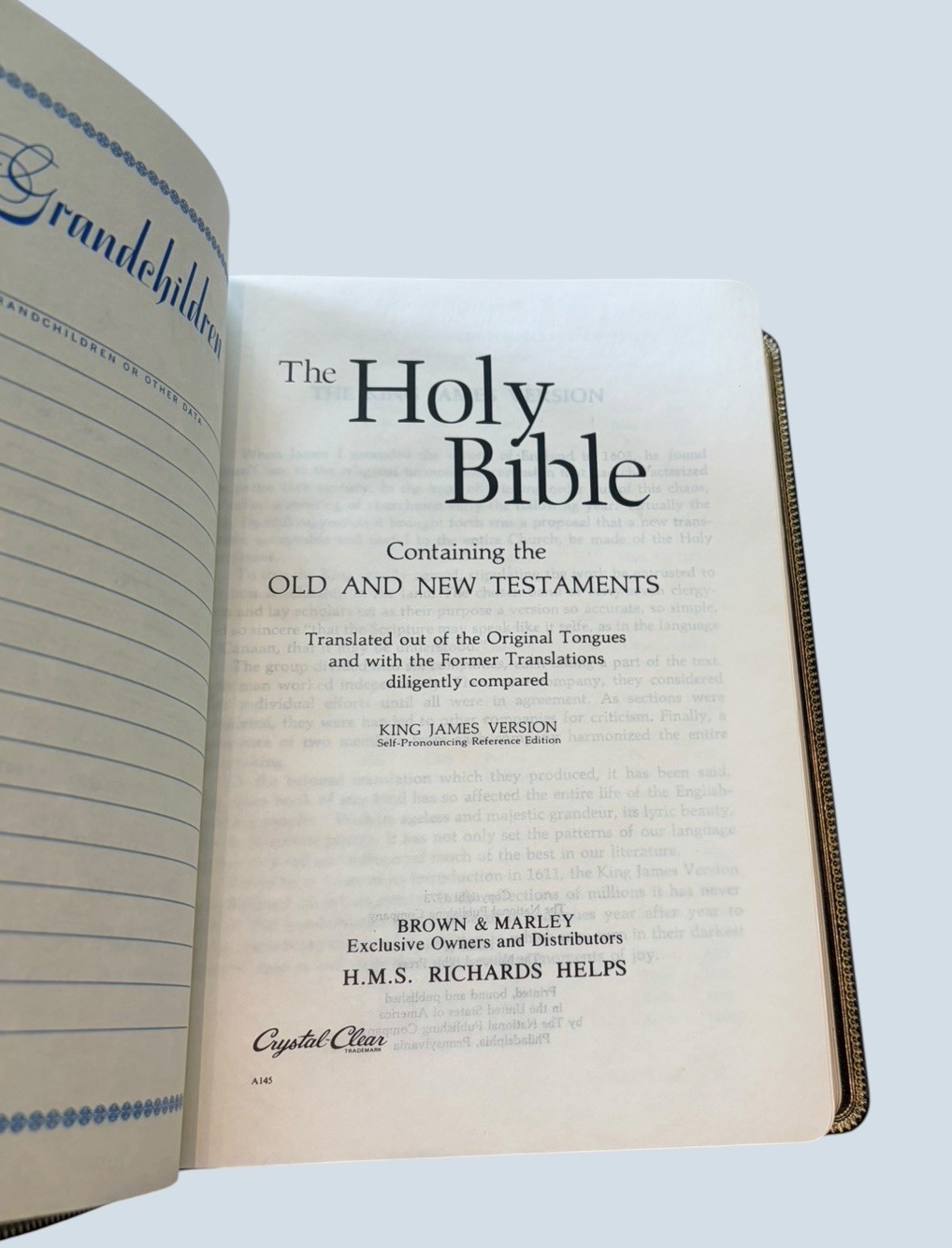 KJV Voice Of Prophecy Bible Brown Cowhide Leather HMS Richard Helps NEW IN BOX