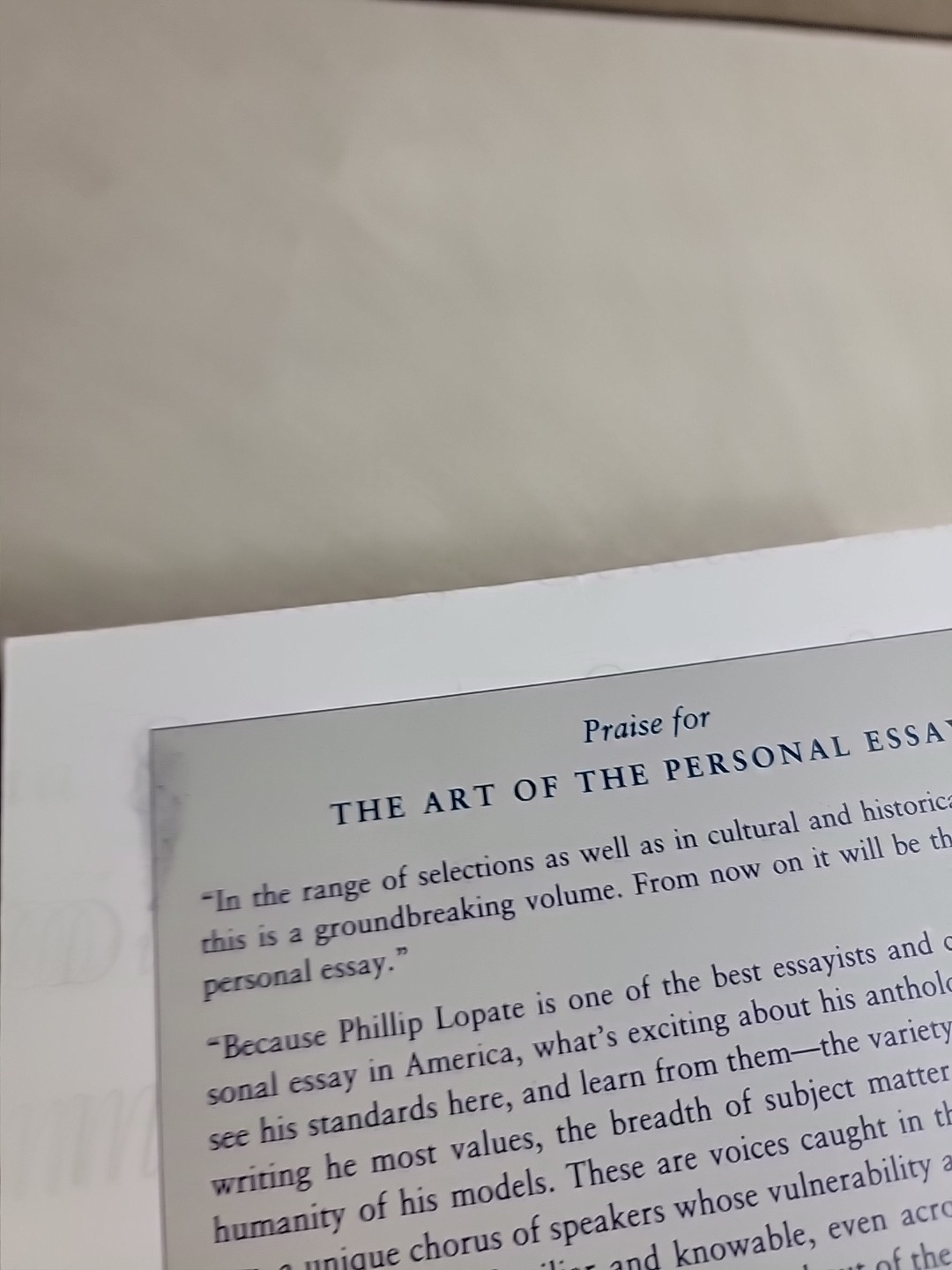 Art of the Personal Essay, The by Lopate, Phillip