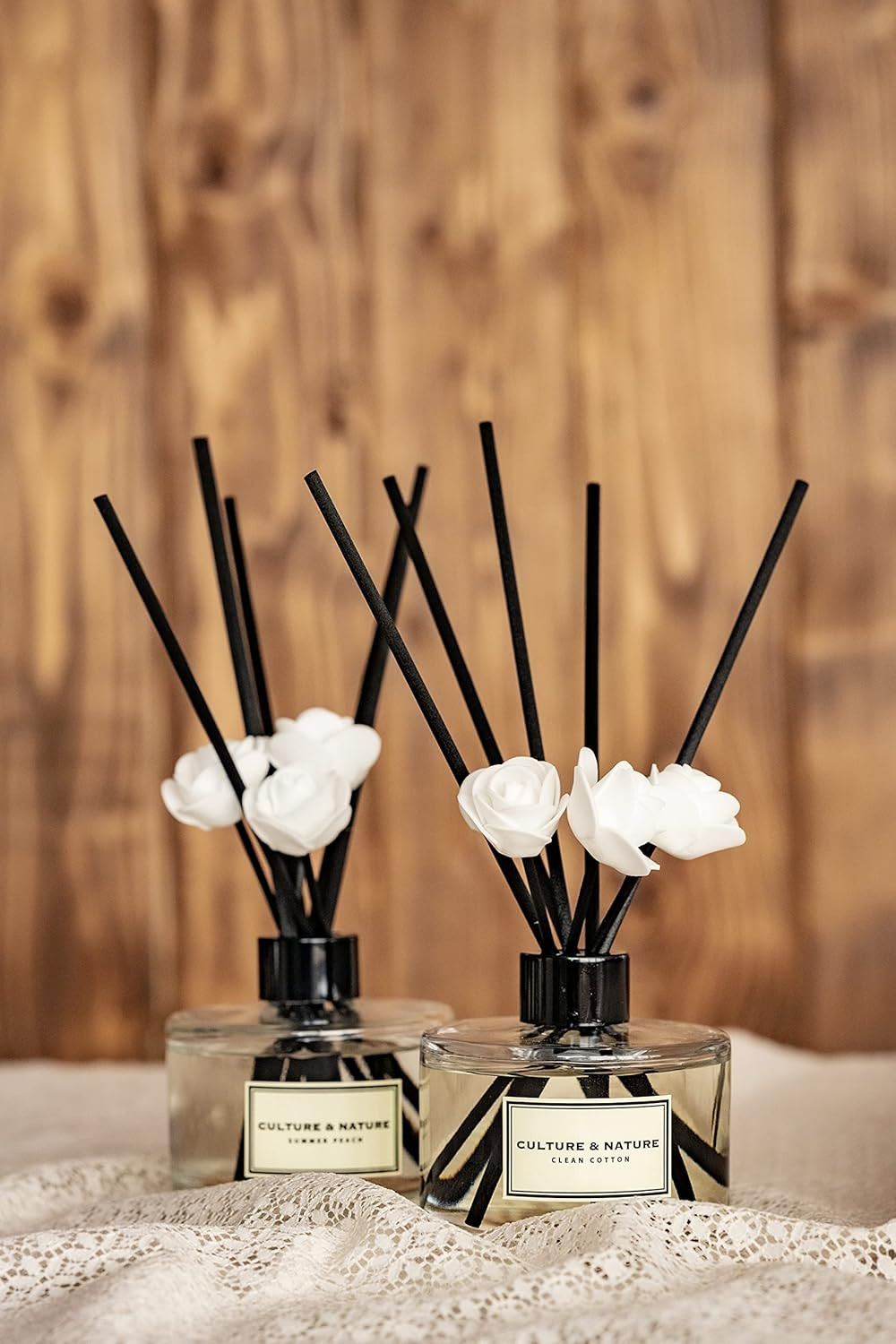 Reed Diffuser Set 6.7Oz (200Ml) April Flower Scented Diffuser with Sticks Home F