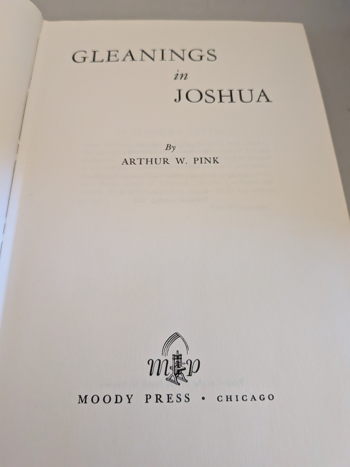 Gleanings in Joshua by Arthur W. Pink (Hardcover) 1979, Moody Press