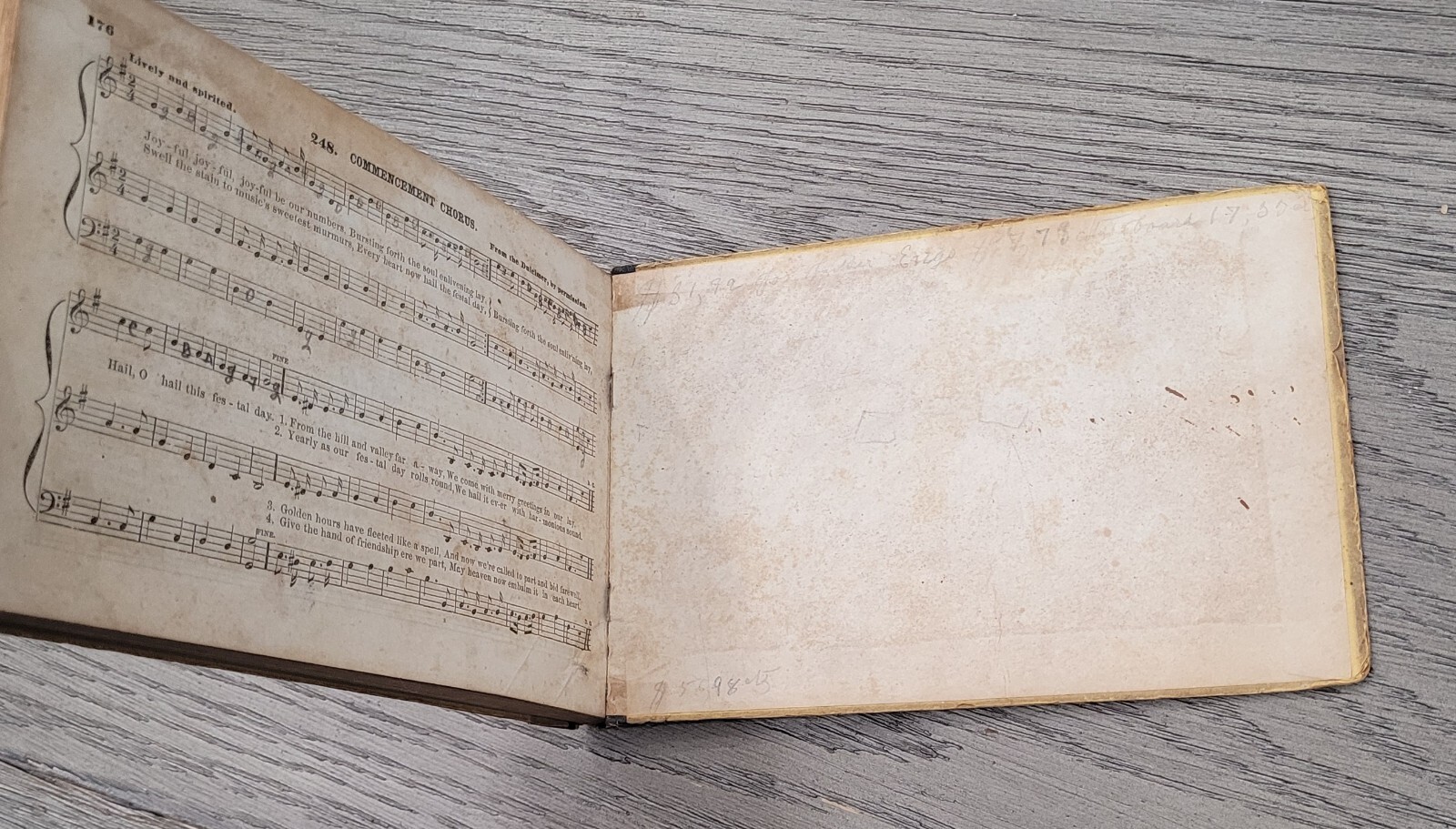 1853 Music Reader Book – The Singing Bird by William B. Bradbury 176 pages