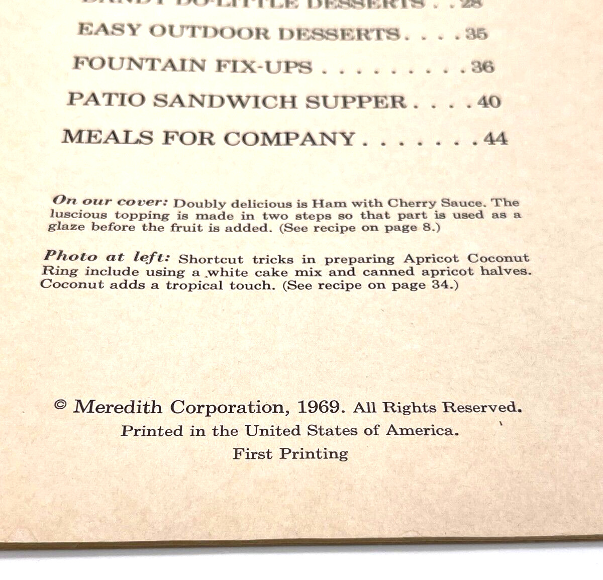 Shortcut Cooking Cookbook Vintage 1969 47 pages 1st Printing See Video