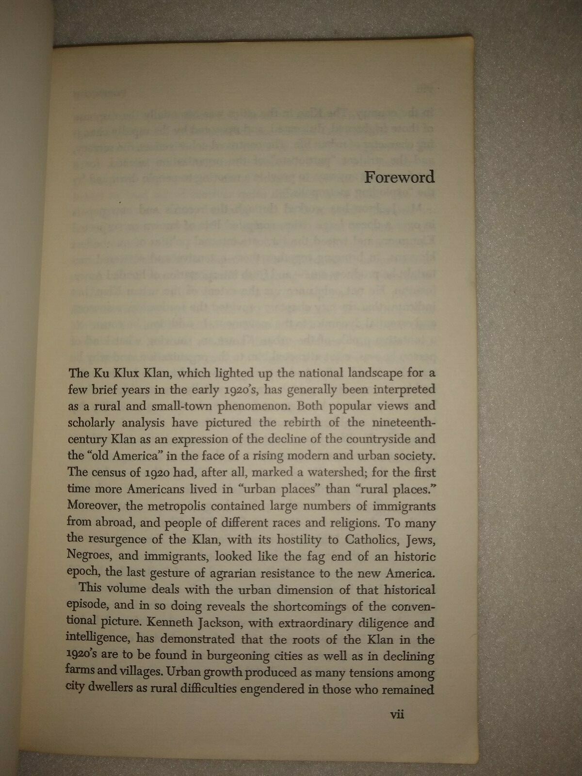 The Ku Klux Klan In The City 1915-1930 by Kenneth T. Jackson pb ’67 Oxford Press