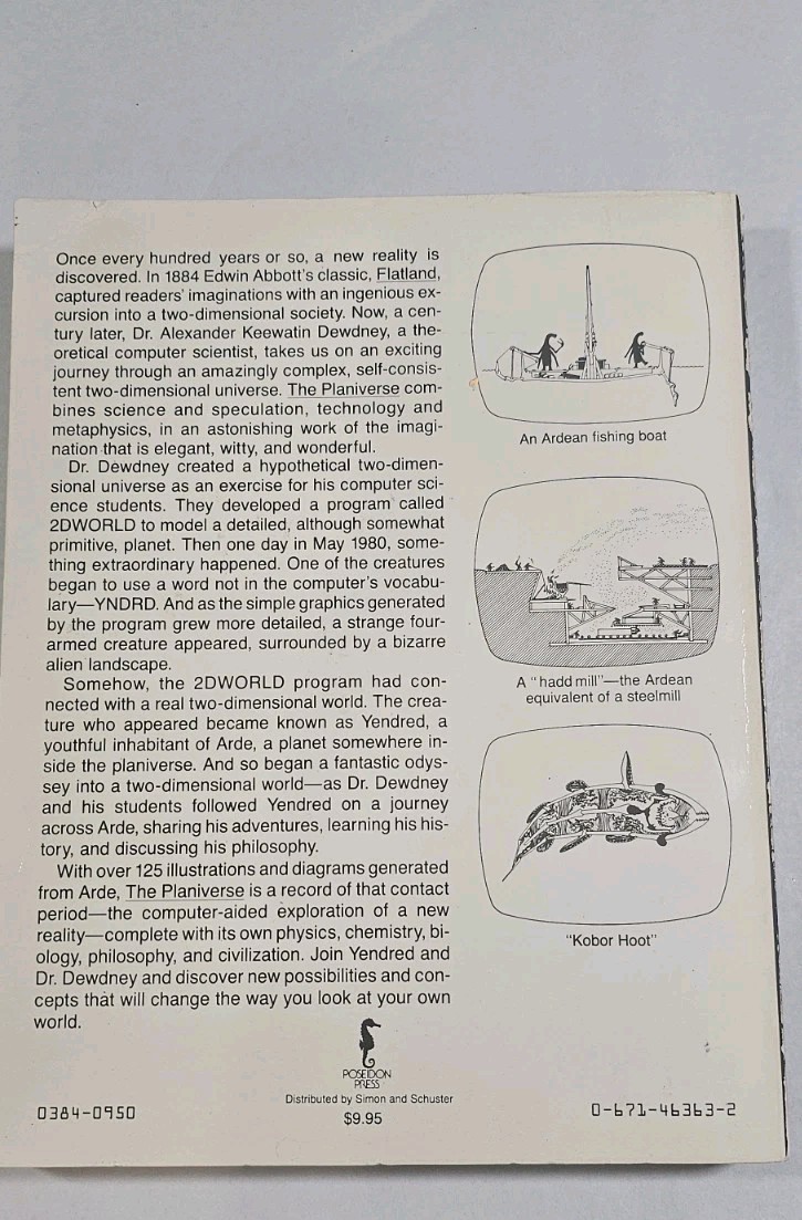 The Planiverse: Computer Contact With a Two-Dimensional World 1984 Vintage Book