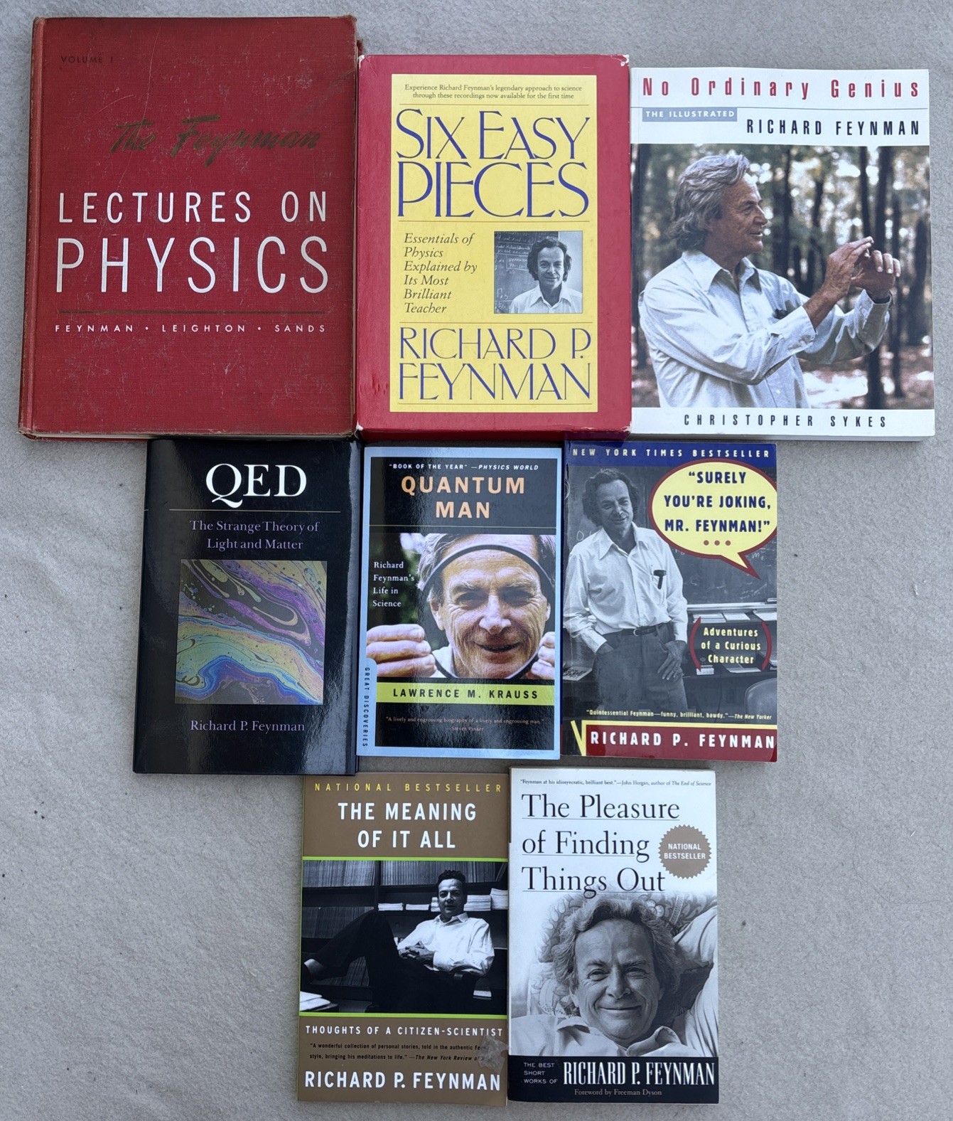 Lot of 8 Richard Feynman Items HC Lectures On Physics Vol. 1, 1966, Recordings +