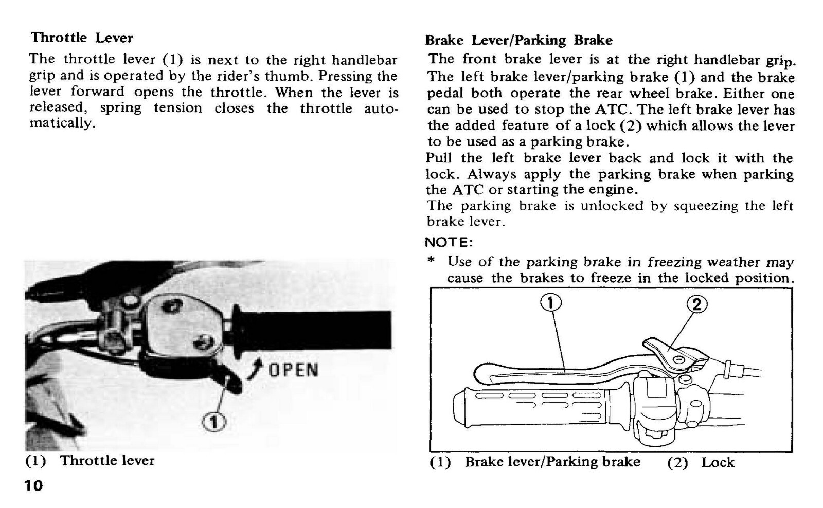 1985 Honda ATC125M Owner’s Manual 71 Pages