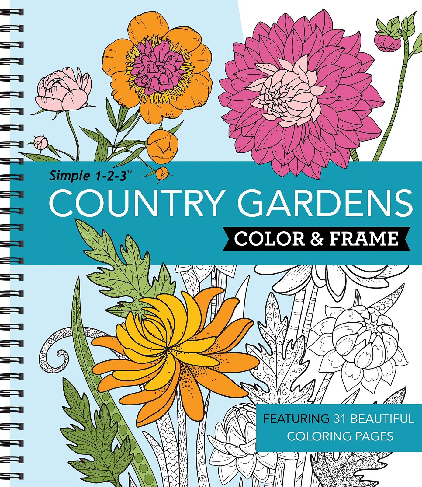 Color & Frame – Country Gardens (Adult Coloring Book)