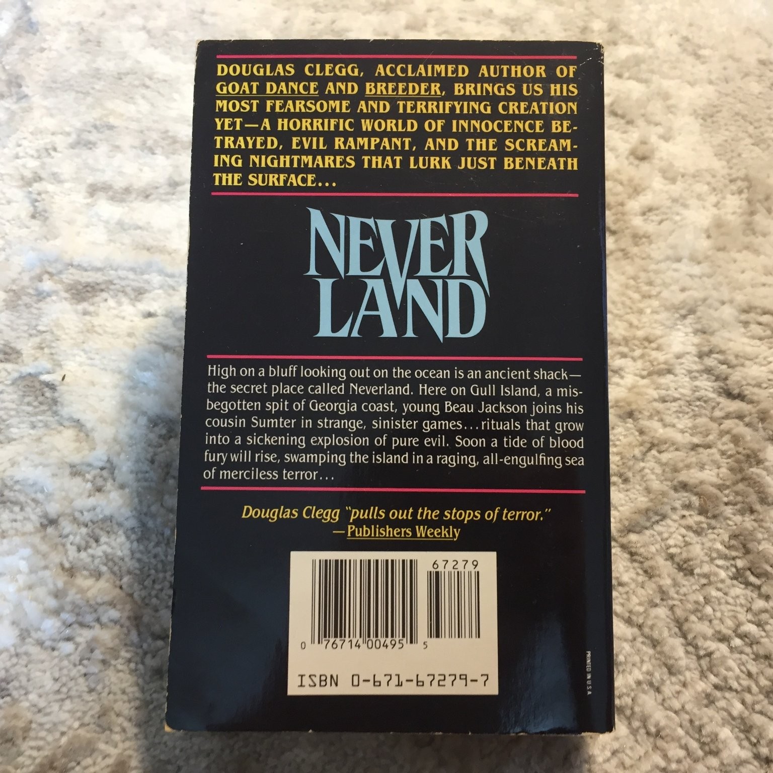 Neverland Douglas Clegg 1991 Pocket Books Coming Of Age Southern Gothic Horror