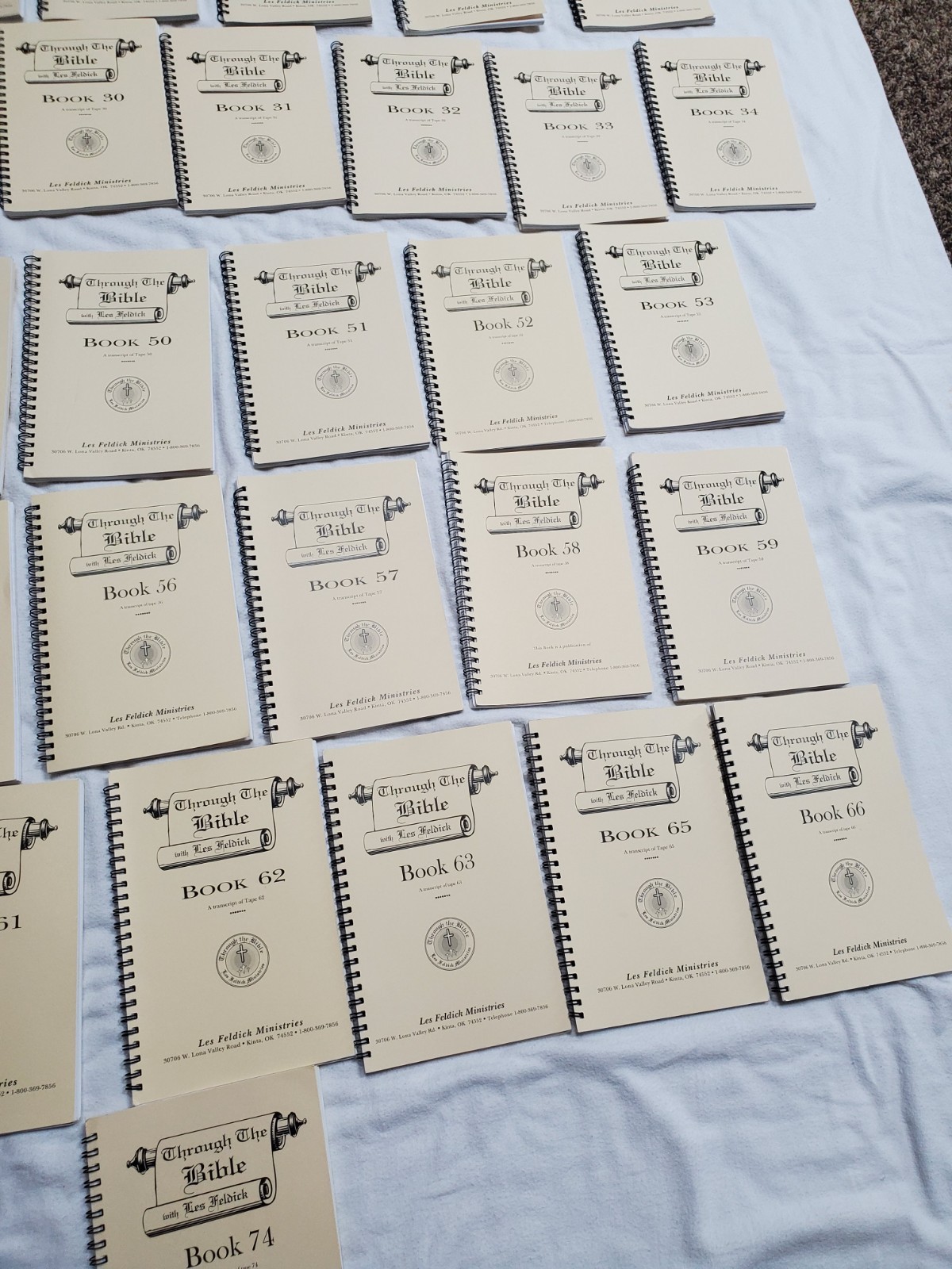 Through The BIBLE Les Feldick Mixed Book Lot Of 37 Study Set Spiral Bound
