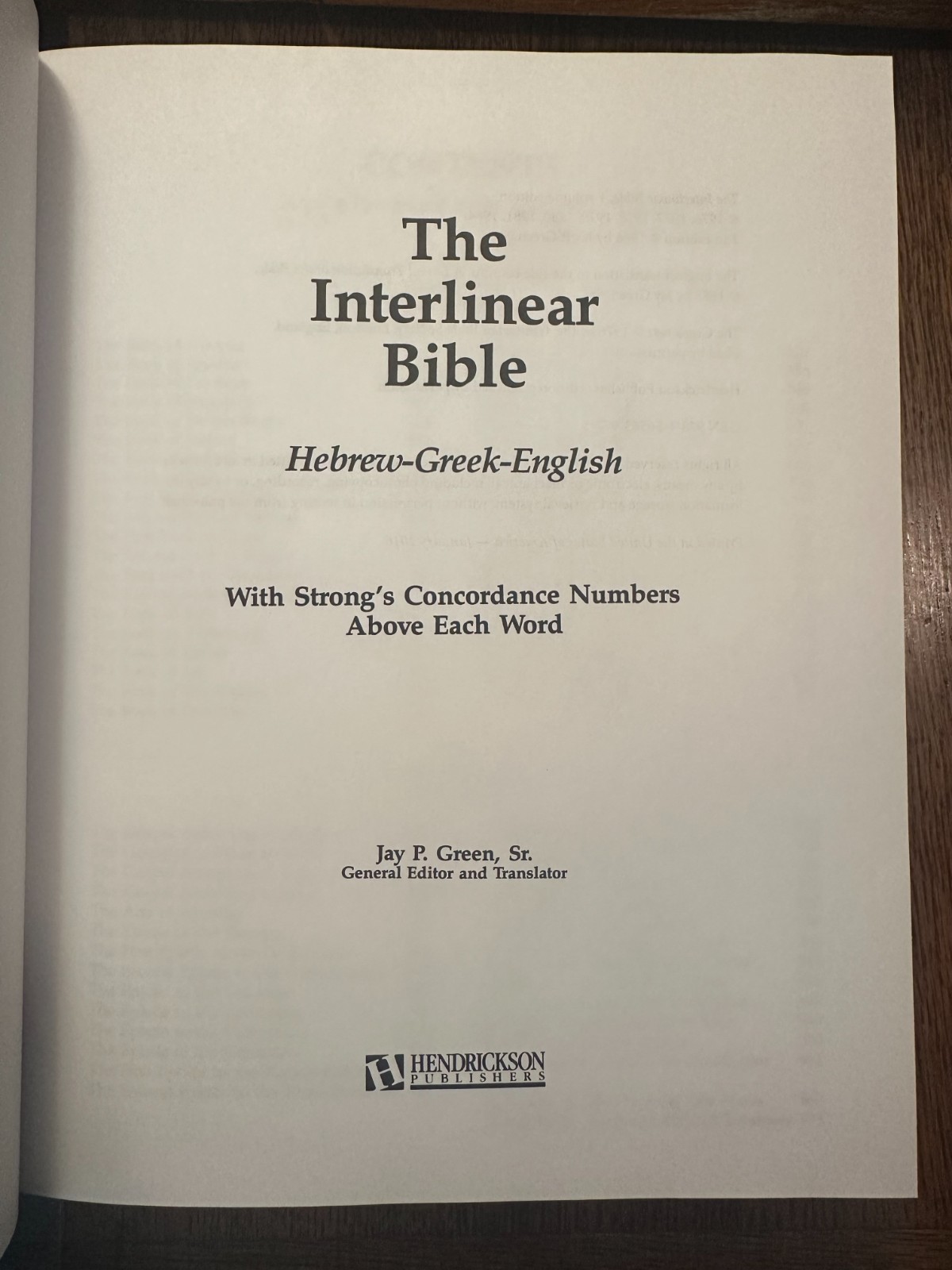 The Interlinear Bible: Hebrew Greek English by Jay P. Green (2016, Hardcover)