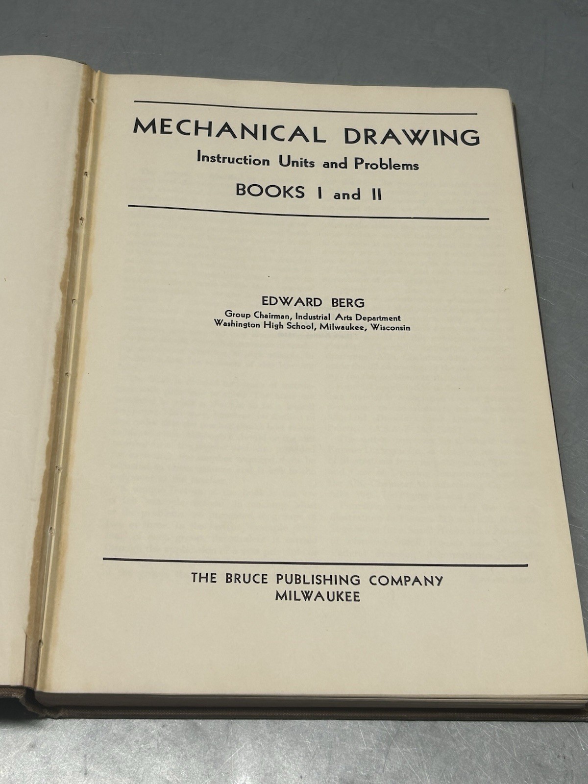 Mechanical Drawing Text Book by Edward Berg Sixth Printing 1950