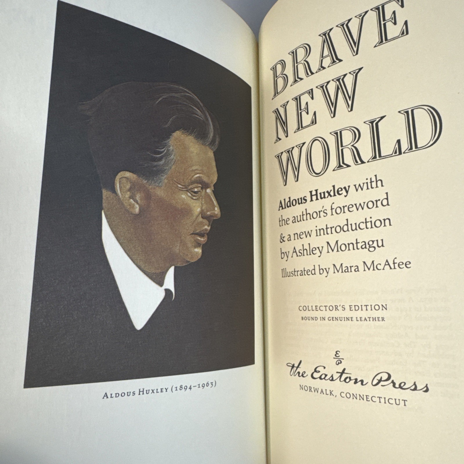 Brave New World by Aldous Huxley 1978 Hardcover, Easton Press, Sweet Inscription