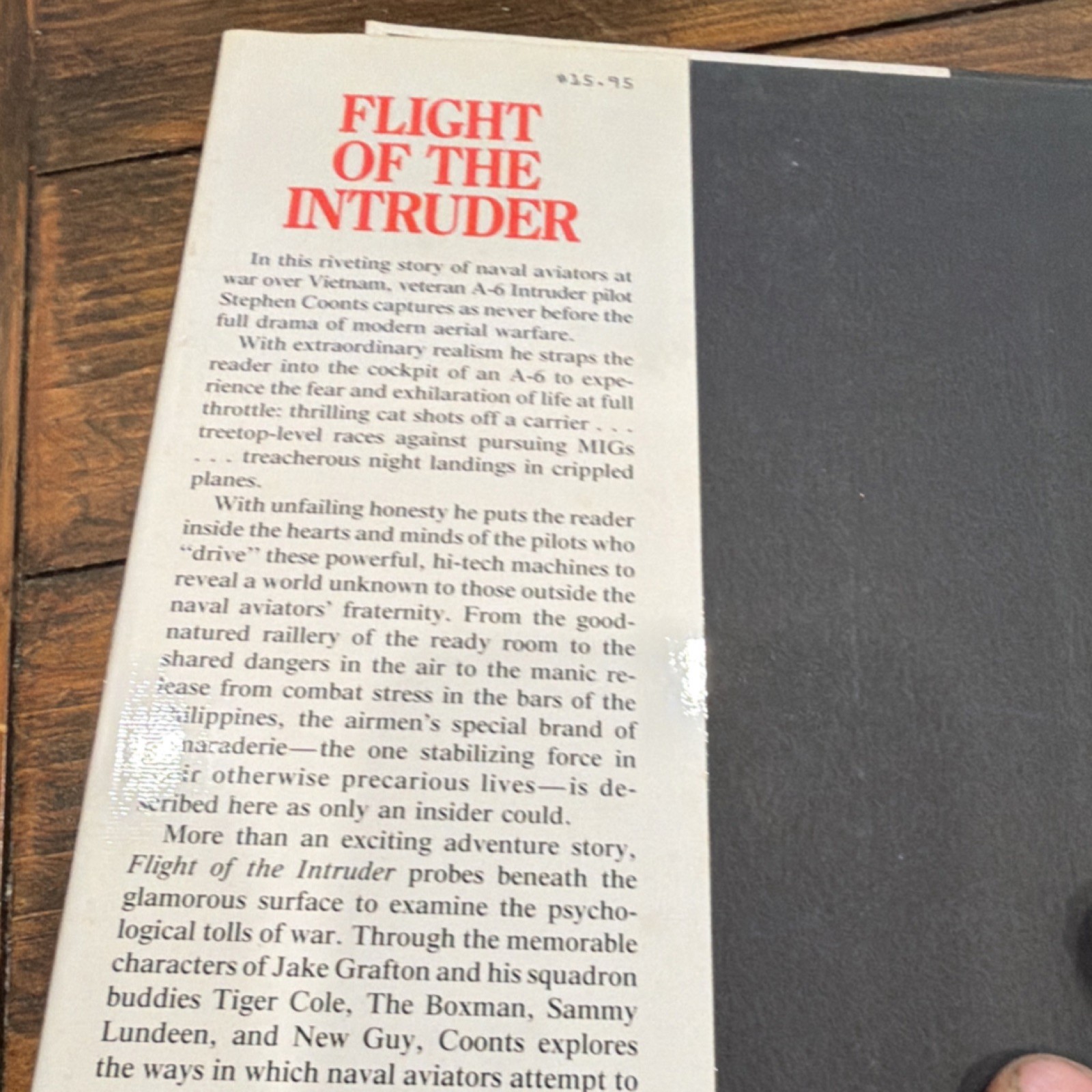 Stephen Coonts Flight of the Intruder Hardcover Naval Institute Press 1986 w/ D…