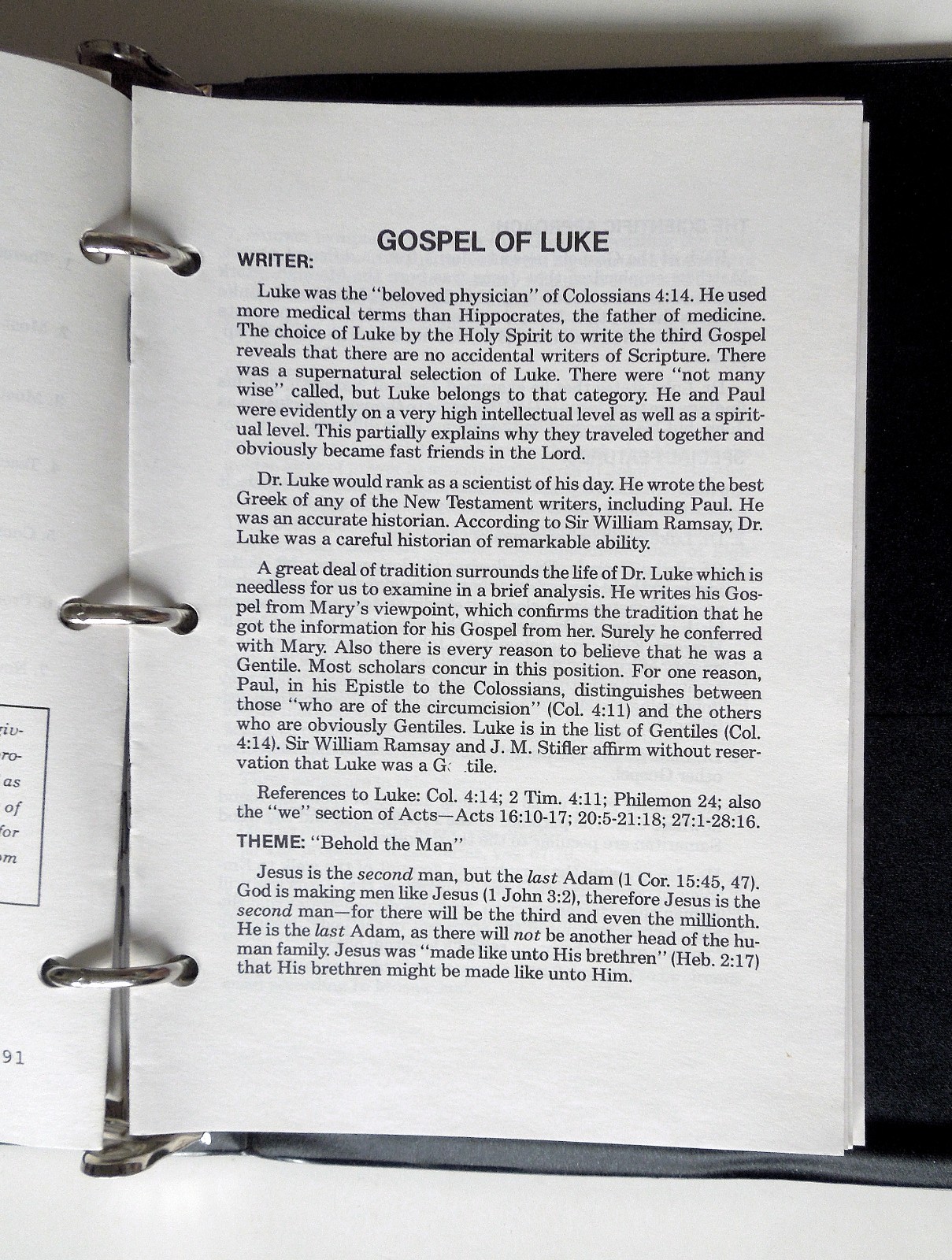 J. Vernon McGee’s Notes on the Holy Bible (partially complete, w/binder)