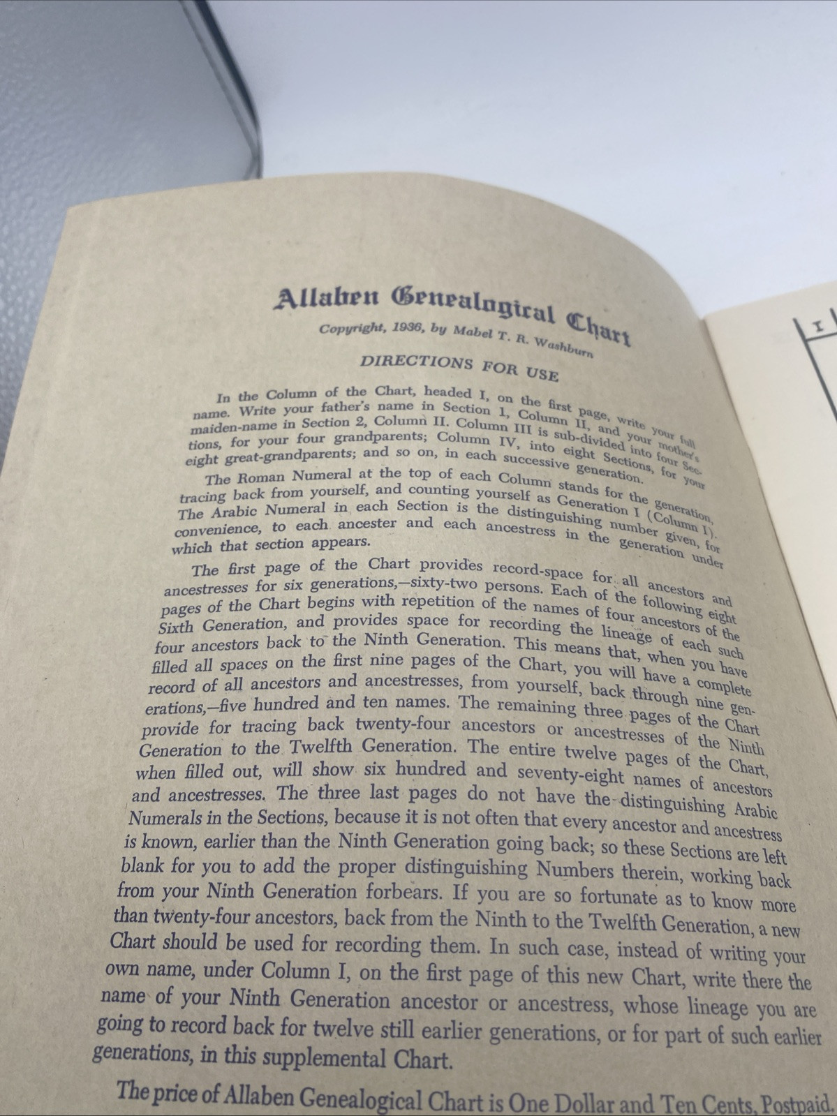 Allaben Genealogical Chart Guide To Trace Your Own Ancestry 12 Pages Of Charts