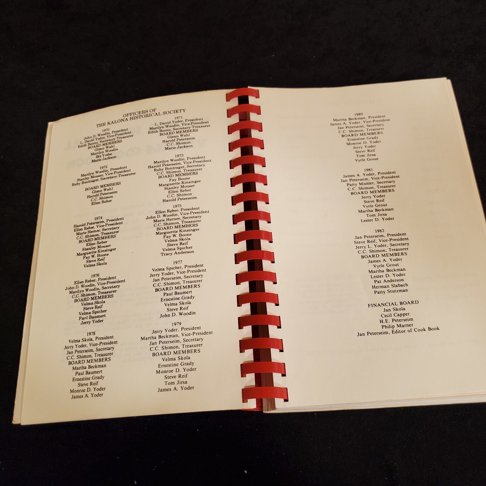 1982 Kalona Historical Village Cook Book 264 Pages by Committee