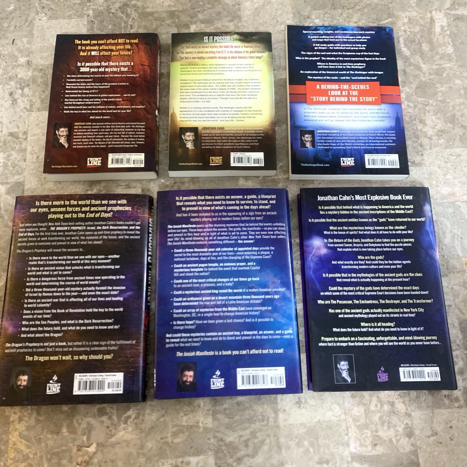 Jonathan Cahn 6 Book Lot Set The Harbinger DVD Return of Gods Dragon’s Prophecy+