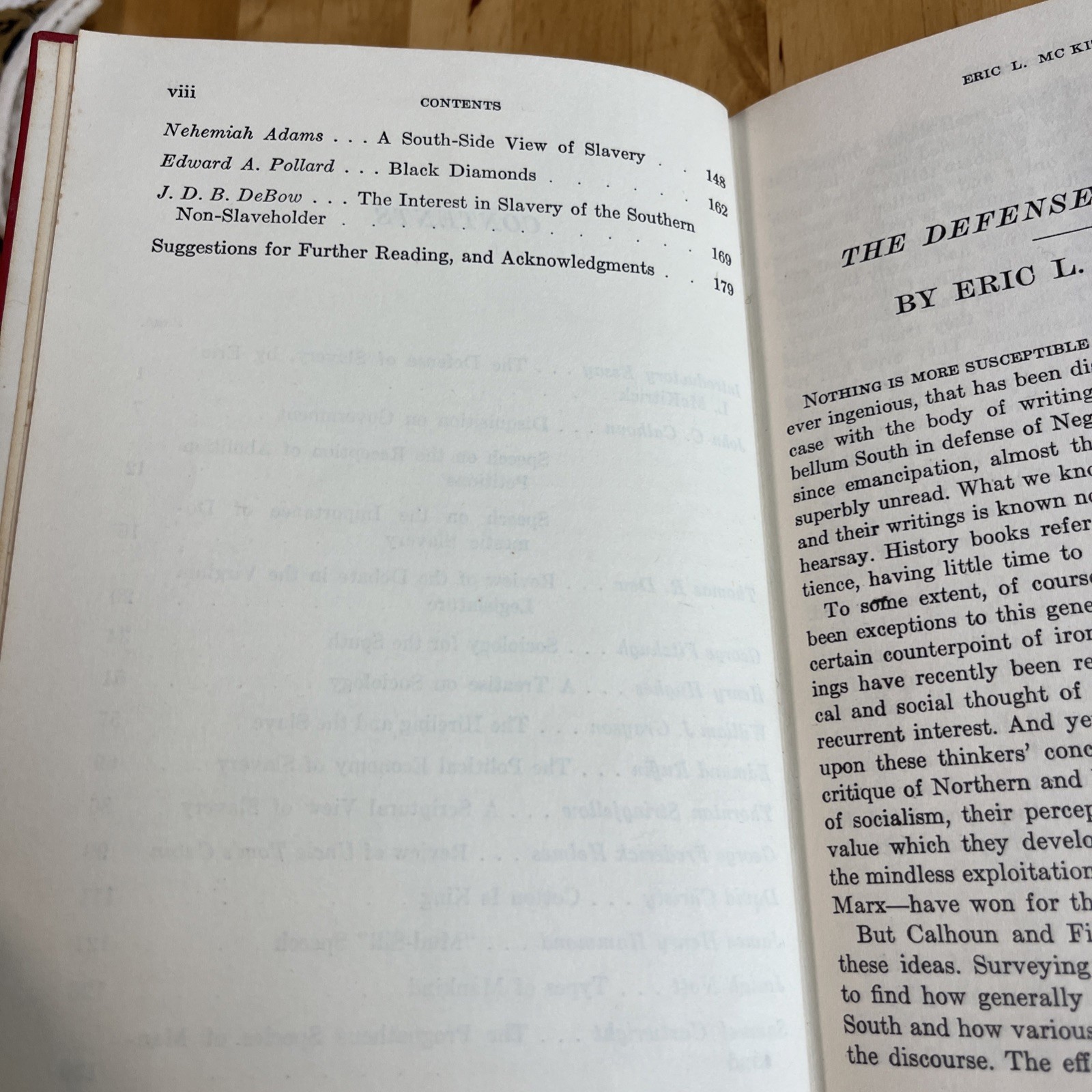 Slavery Defended Views Of The Old South RARE 1963 HARDCOVER Eric L McKitrick