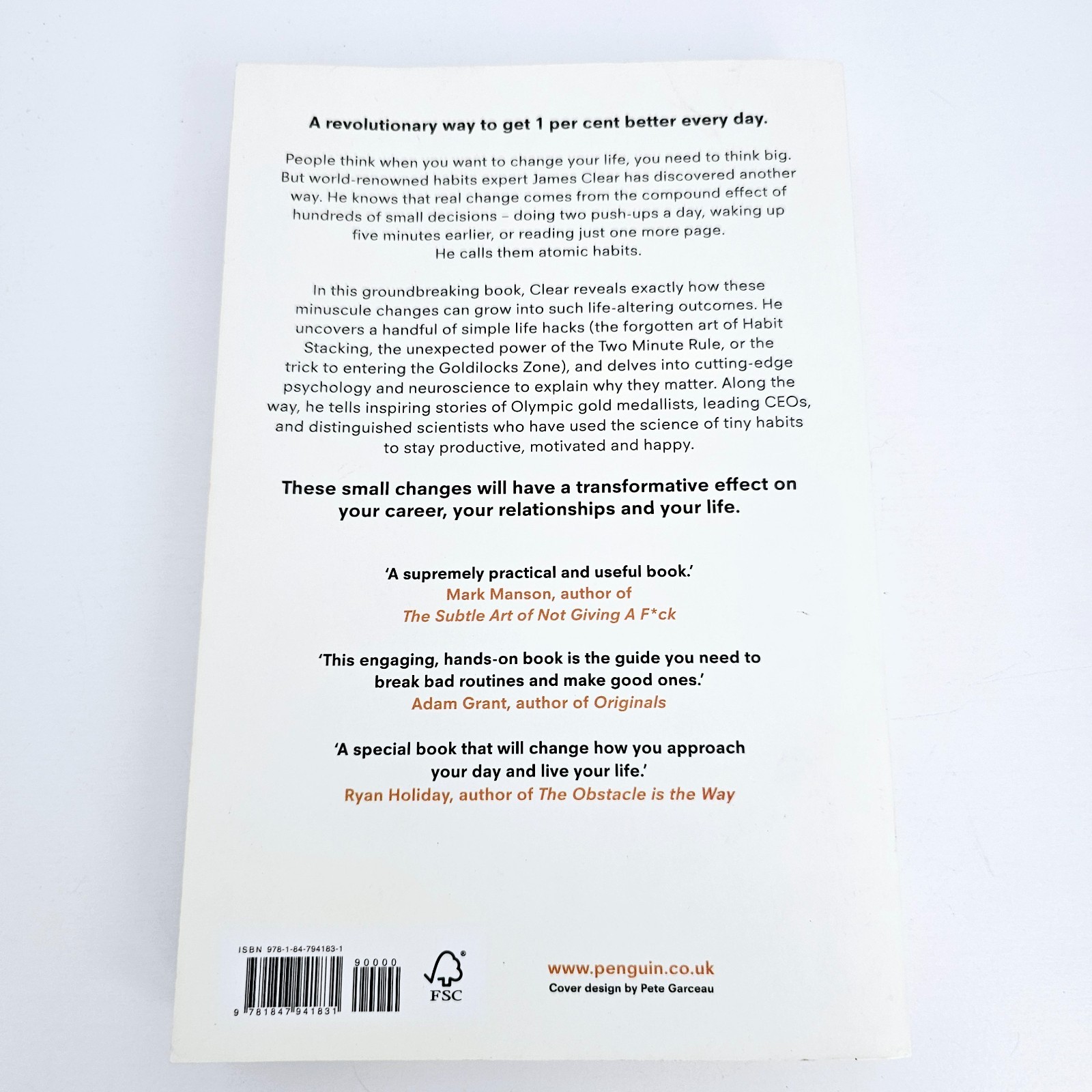 Atomic Habits by James Clear Build Good Habits Paperback Free Postage