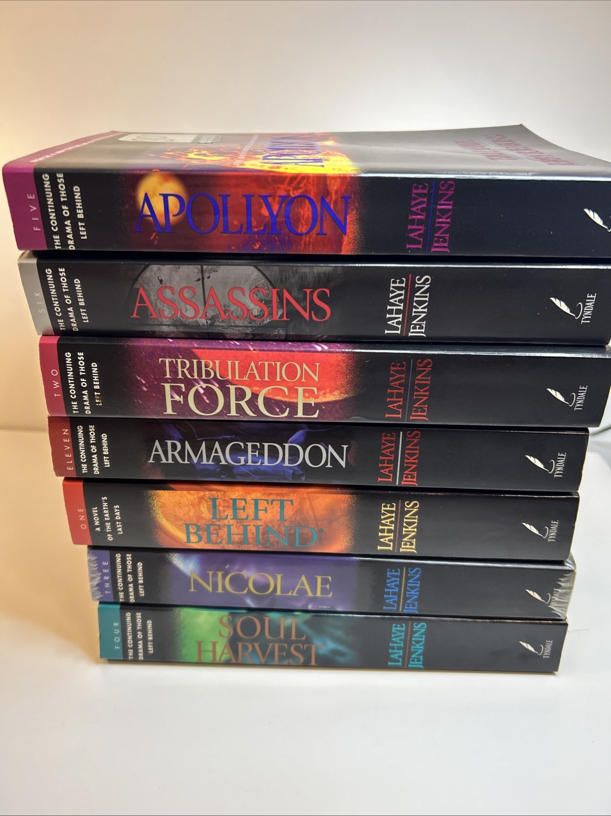 Left Behind, Armageddon Apollyon Soft Lot 7 Books By Tim Lahaye/Jerry B. Jenkins