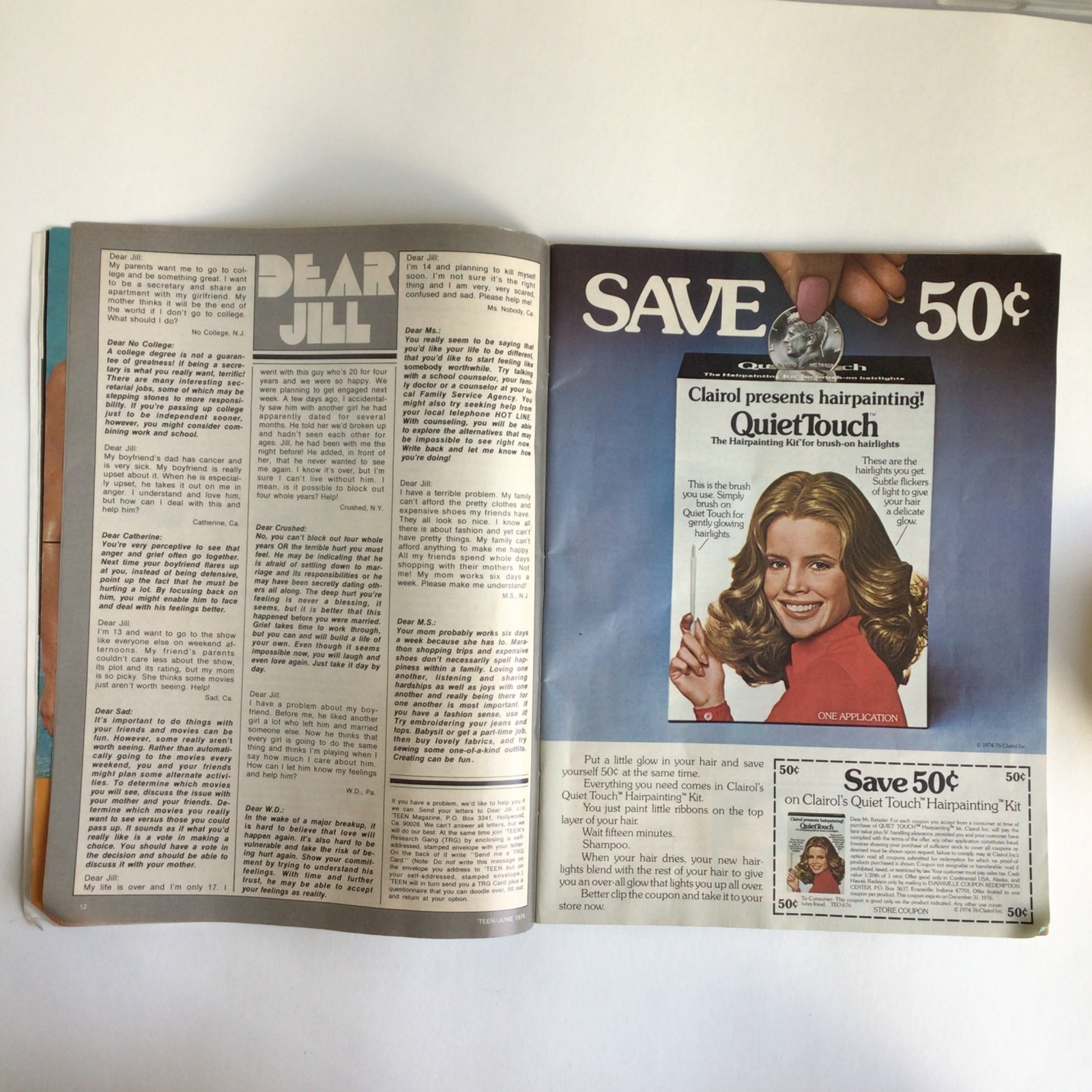 Vintage TEEN Magazine – JUNE 1976 Young & Lovin 96 Pages Fashion, Ads, Advice