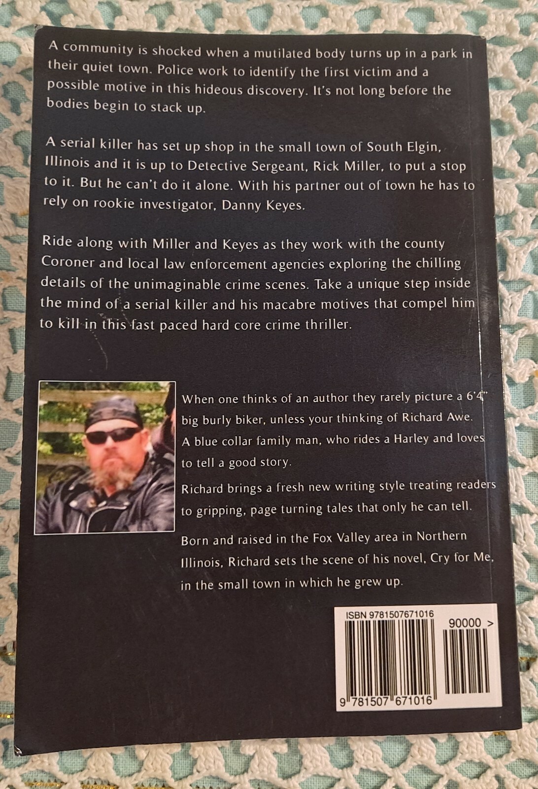 Cry For Me by Richard M. Awe, Feb 2015, SIGNED by Author, 221 pages, softcover